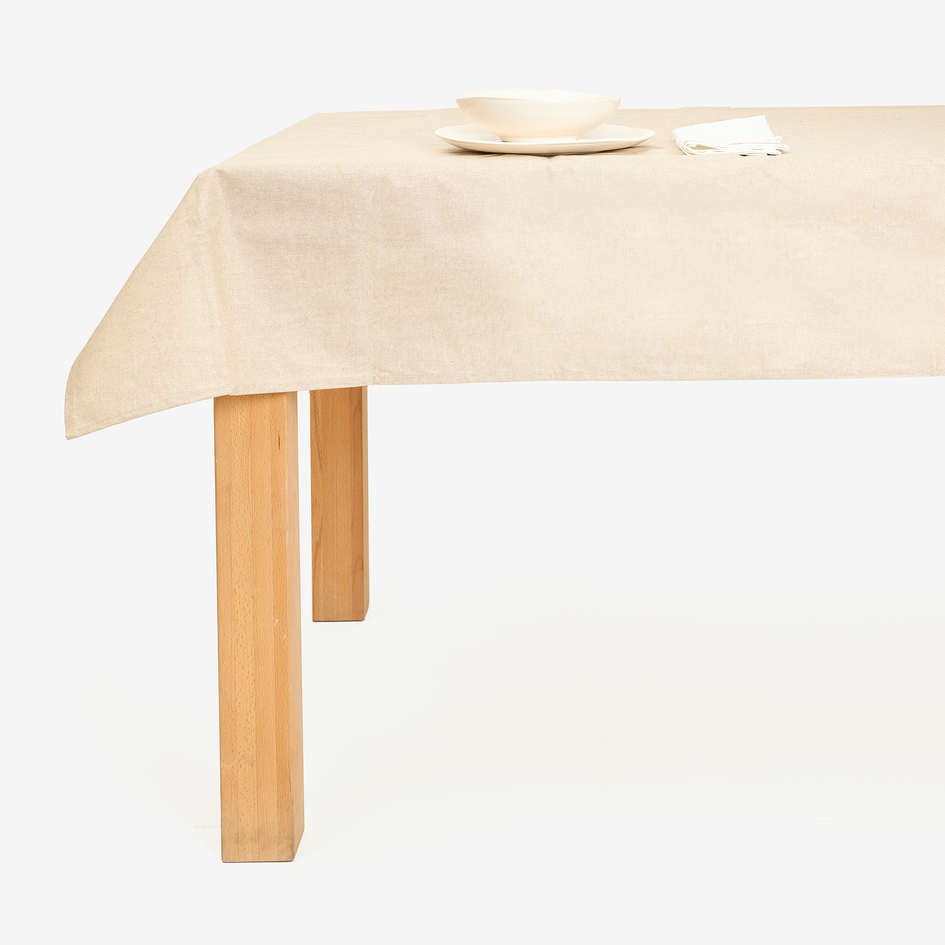 Mantel resinado beige Polo 140x140cm