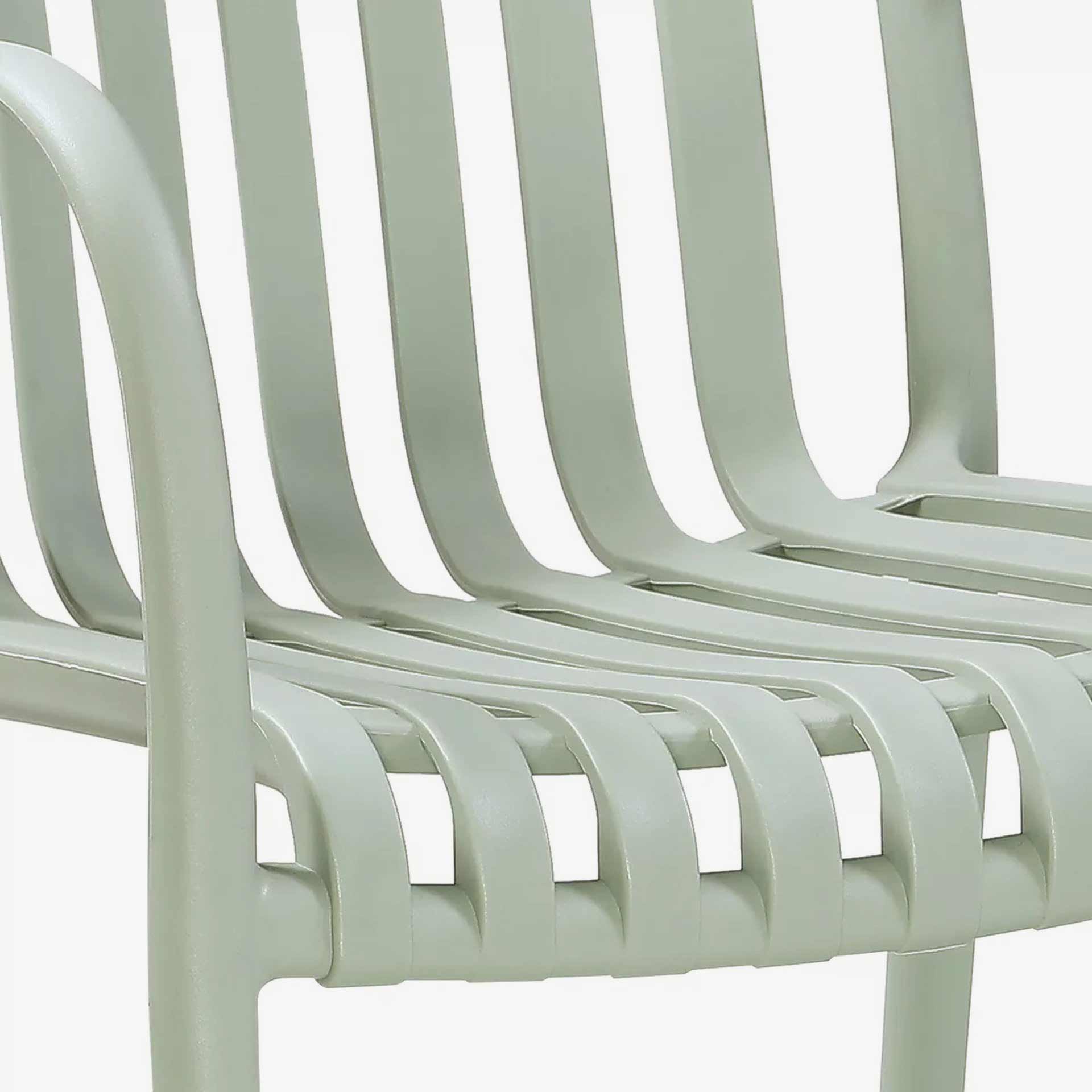 Silla de jard&iacute;n apilable de polipropileno verde Happel 59x55x81cm