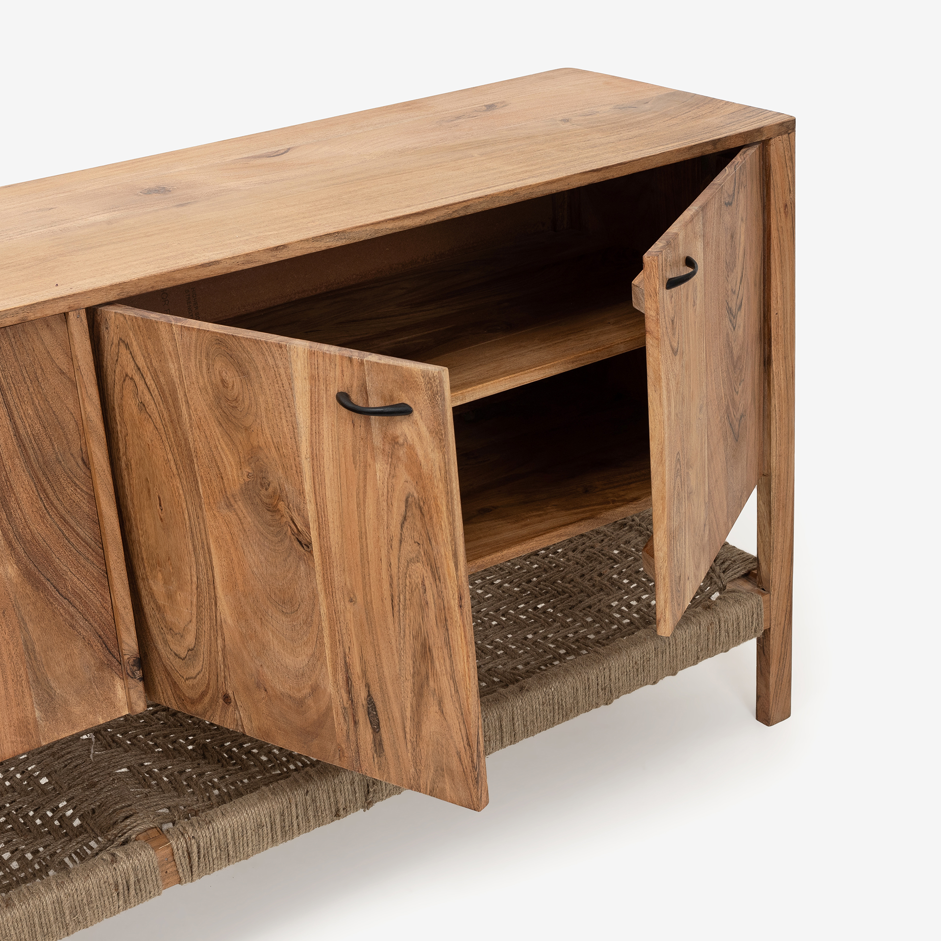 Aparador de madera de acacia con estante Bolt 180x45x80cm Clau&Chloe