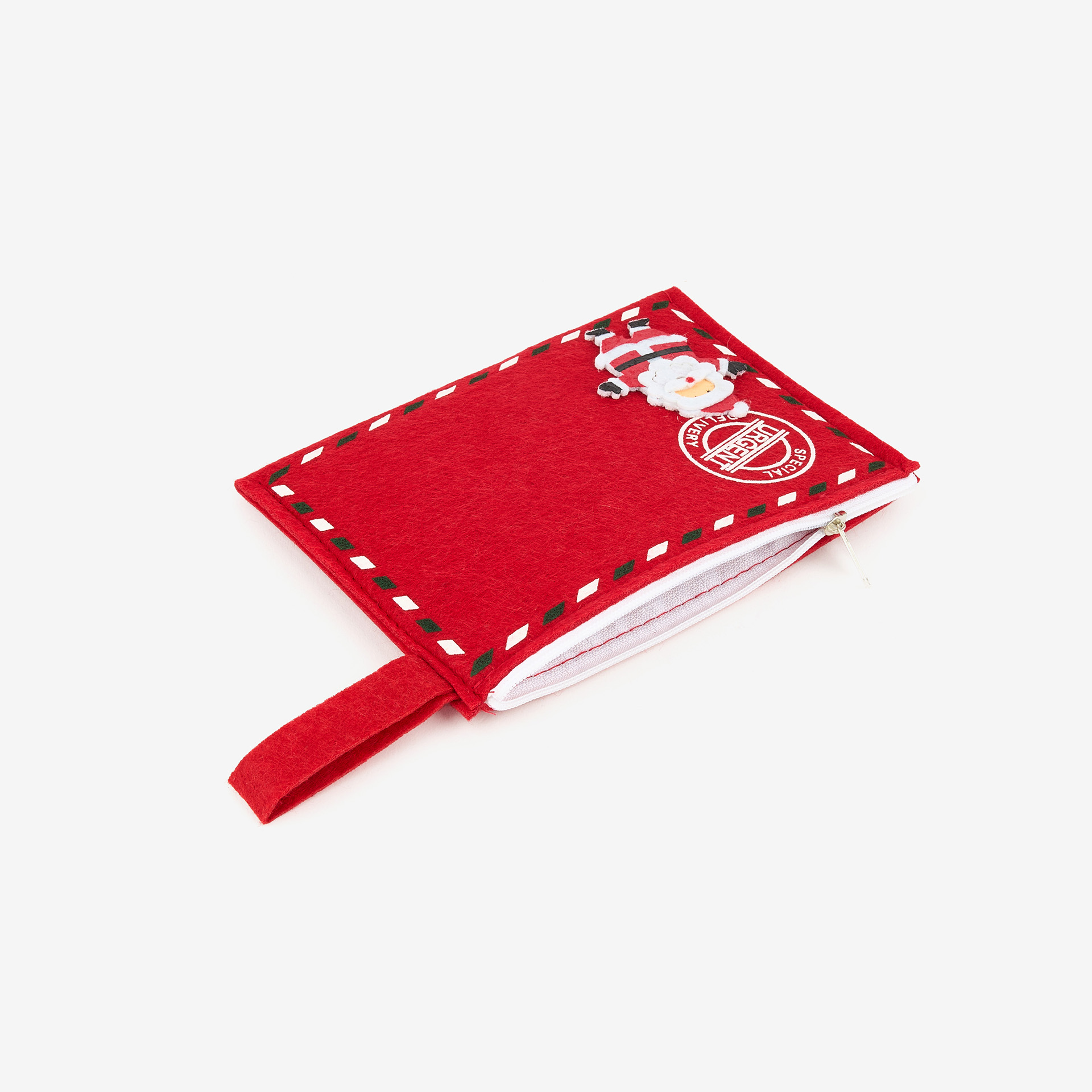 Sobre Santa Claus de fieltro rojo 16x11,5cm