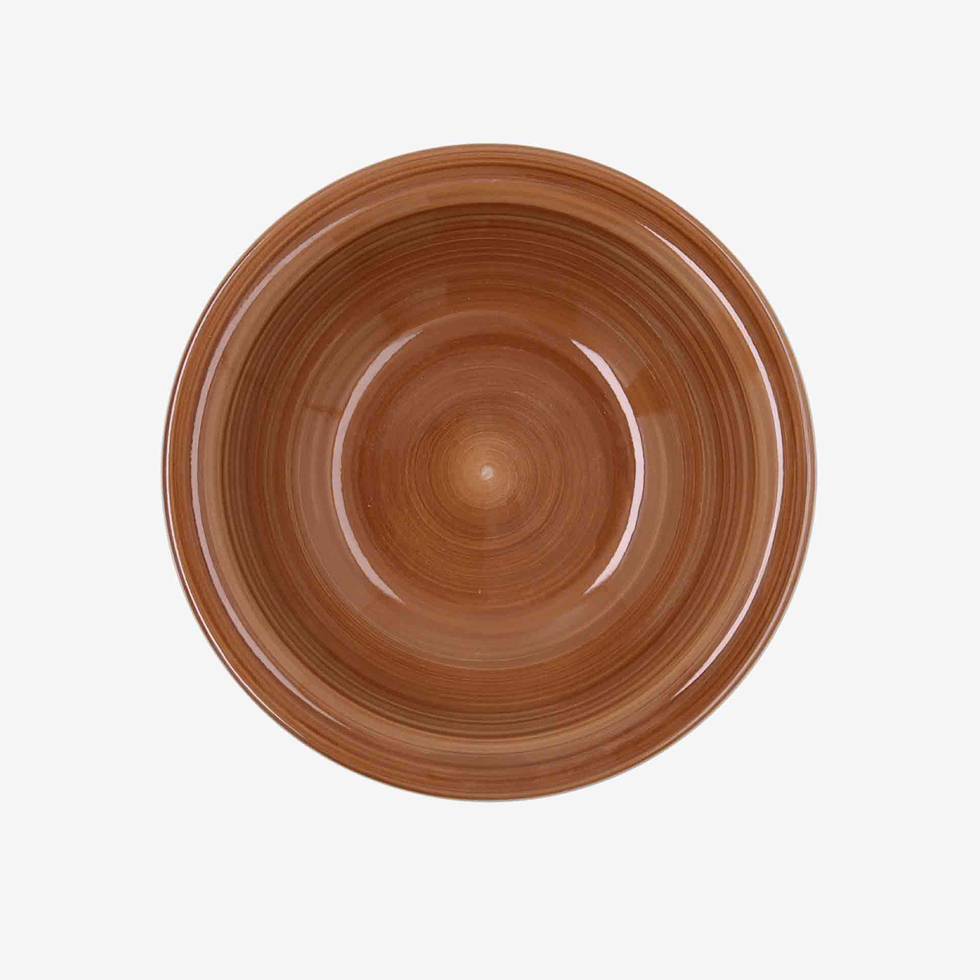 Plato de hondo de cer&aacute;mica marr&oacute;n Crema Aegea &Oslash;21cm