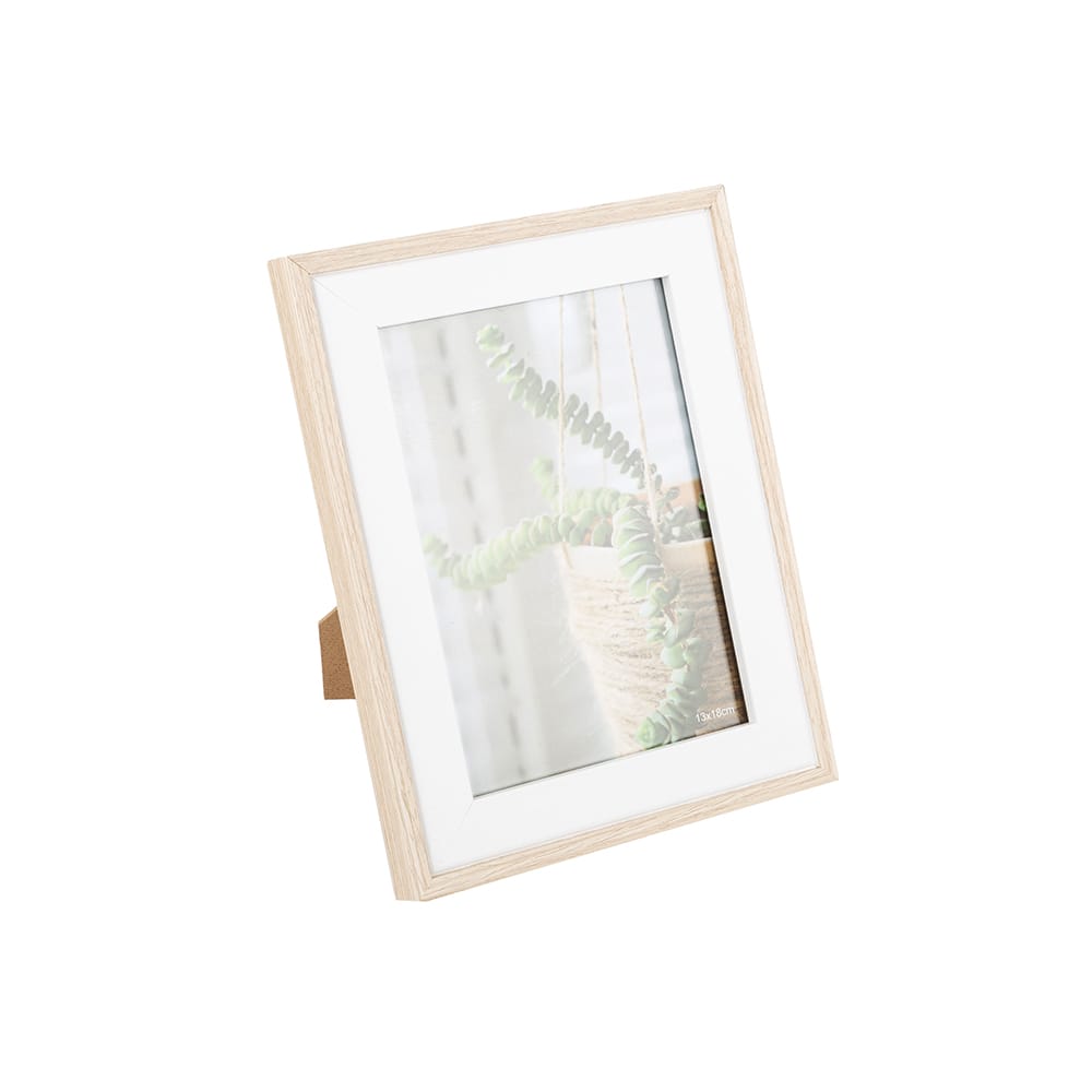 Marco de fotos blanc y natural 13x18cm