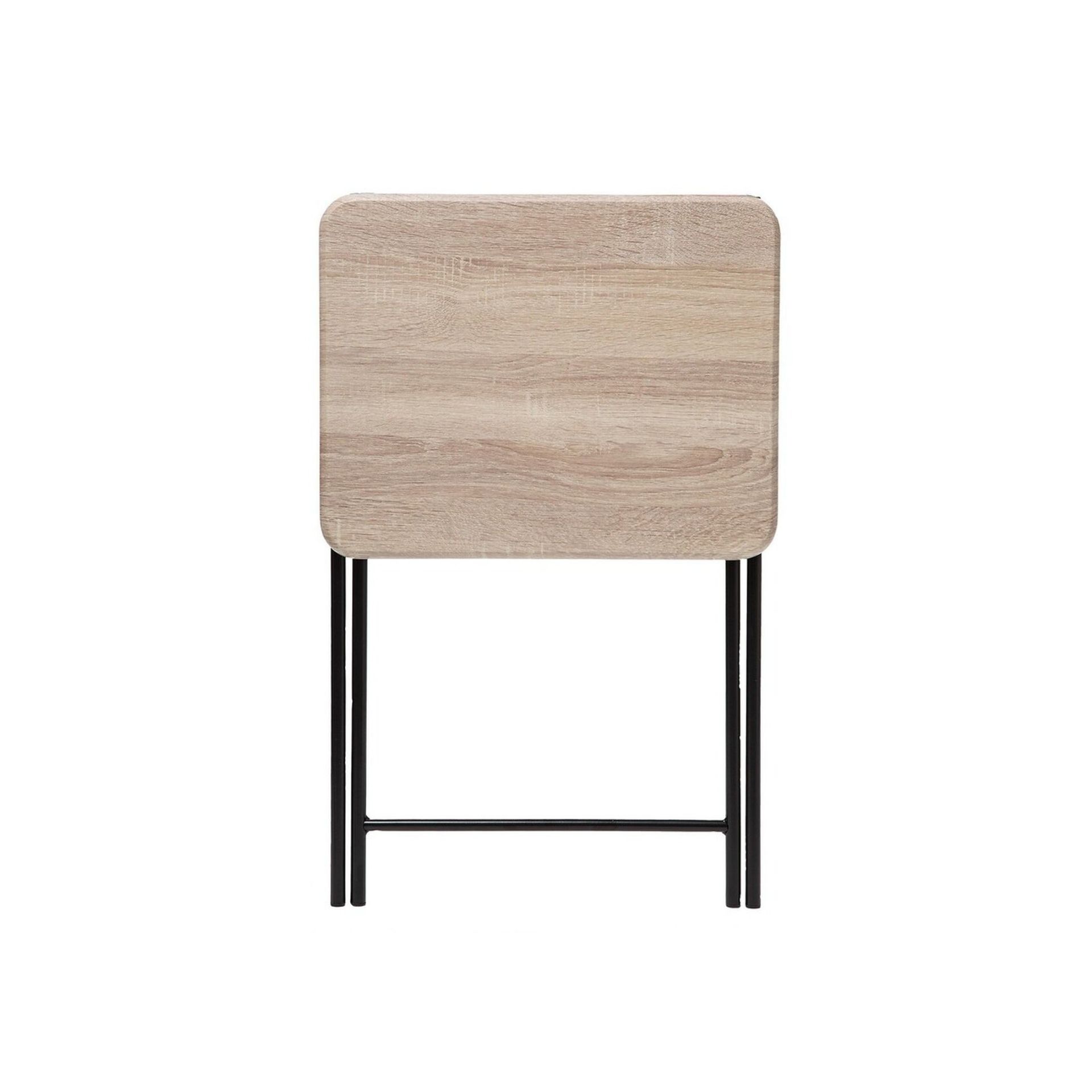 Mesa auxiliar de madera plegable marron 48x38x64cm