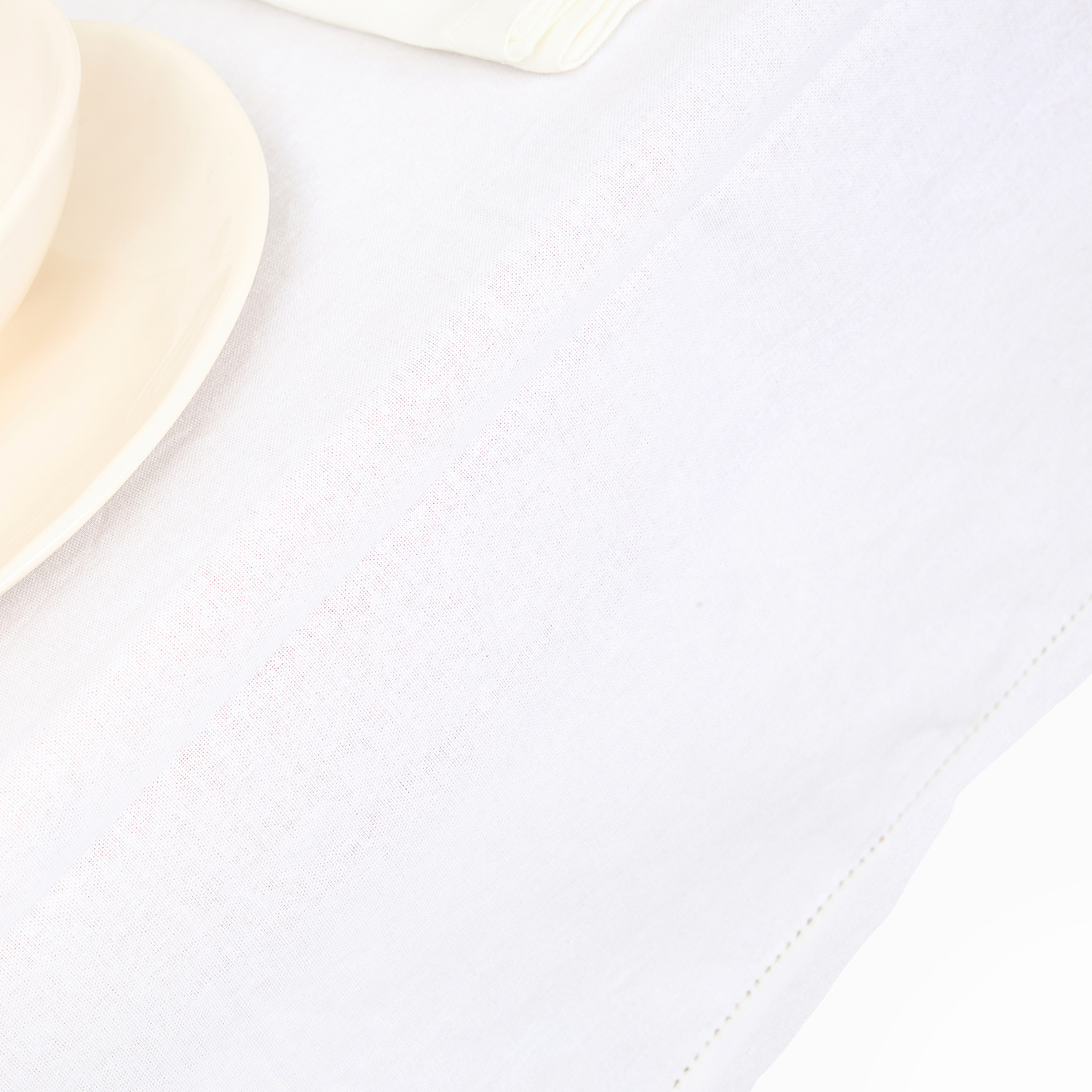 Mantel de algod&oacute;n blanco Chambray 240x140cm