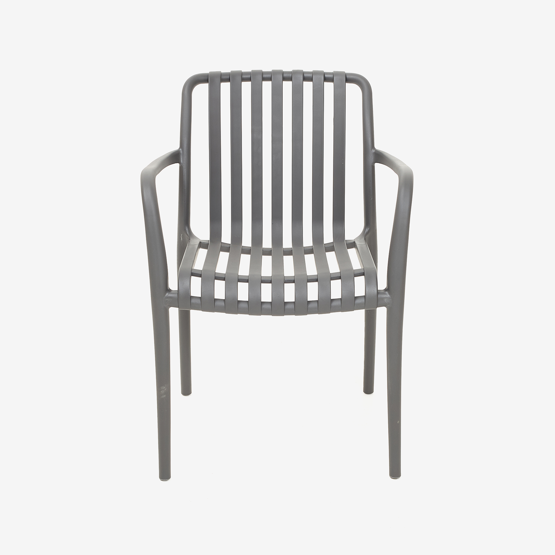 Silla de jard&iacute;n apilable de polipropileno gris Happel 59x55x81cm