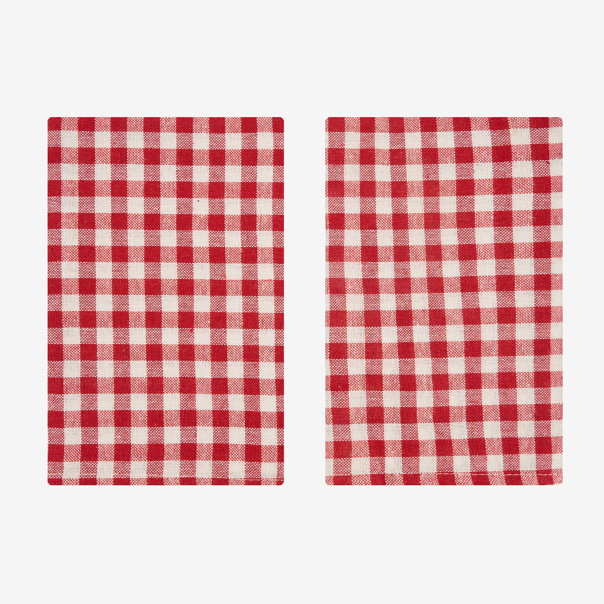 Set de 2 servilletas de algodón rojo Vichy 43x43cm