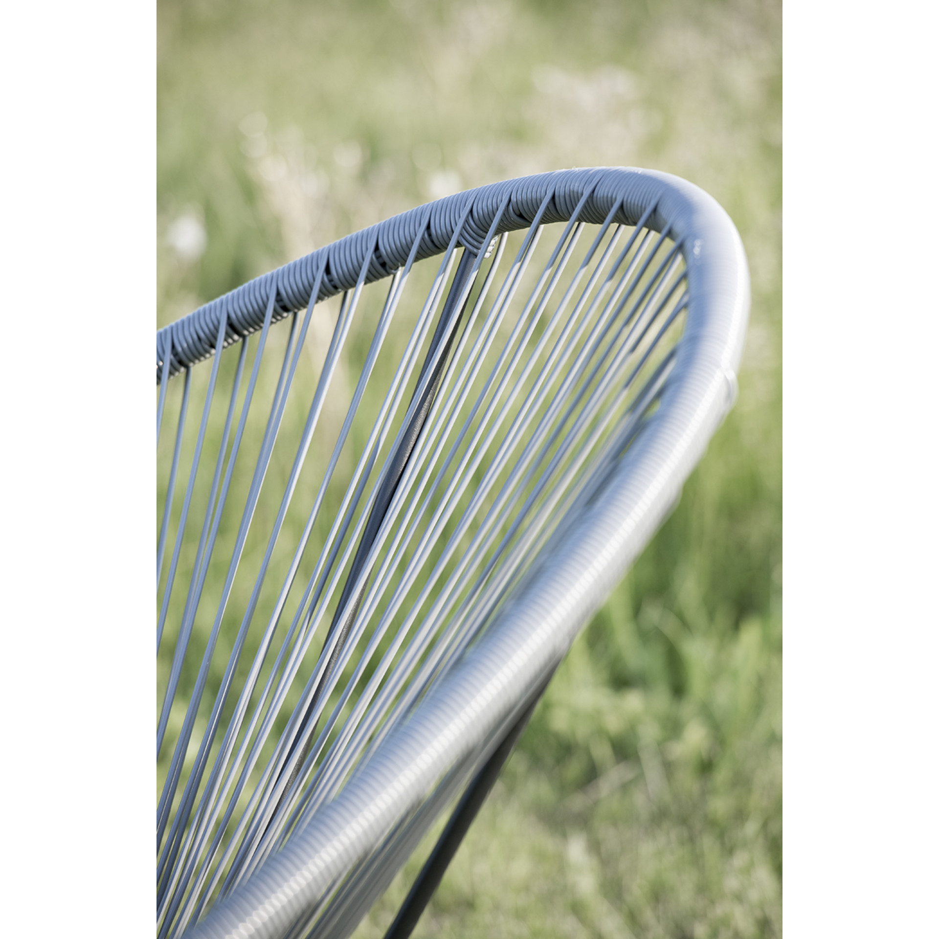 Silla de exterior gris de acero Acapulco 56x72x88cm