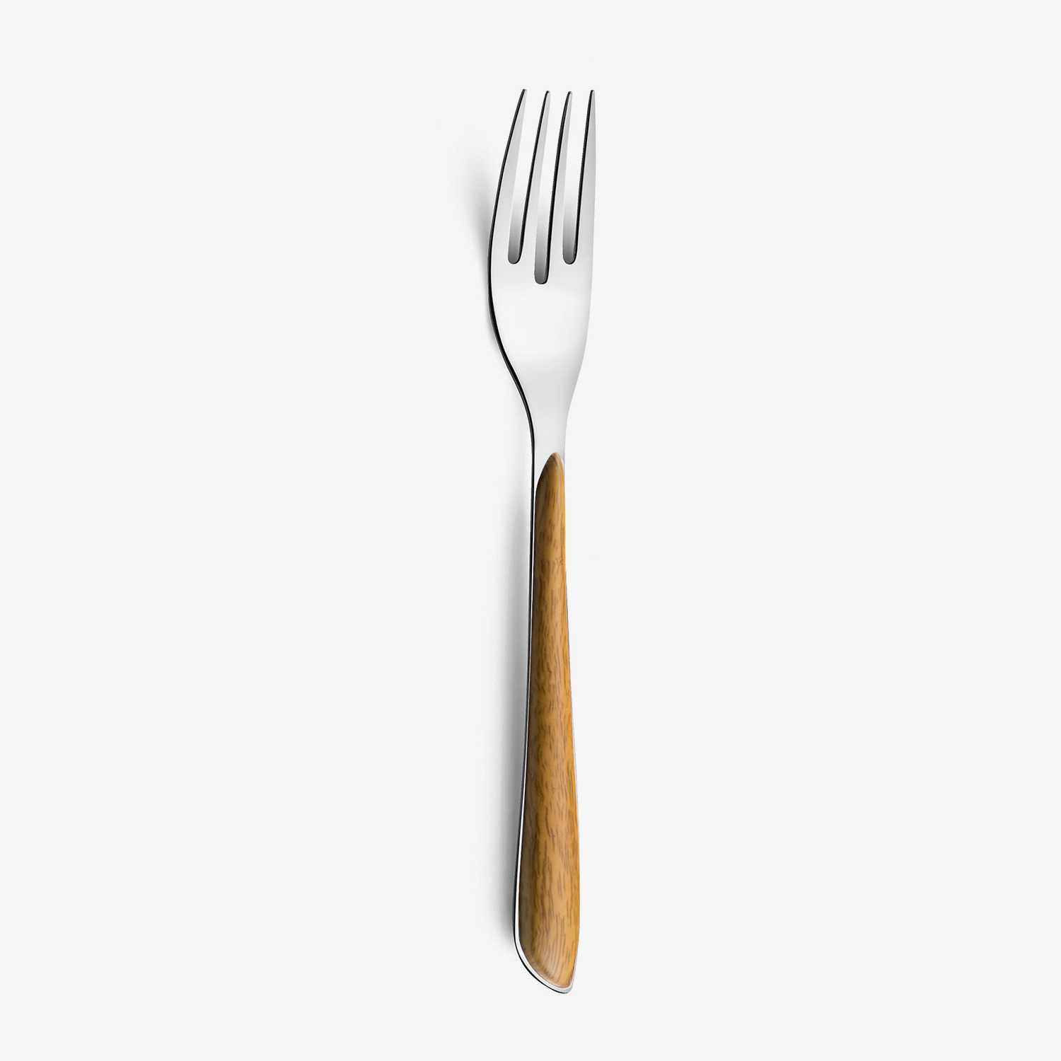 Tenedor de mesa de acero in&oacute;xidable efecto madera Savia