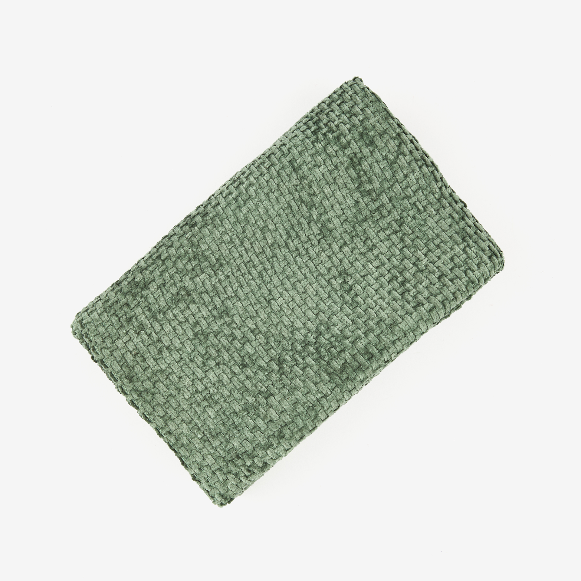 Funda de cojín chenilla verde 30x45cm