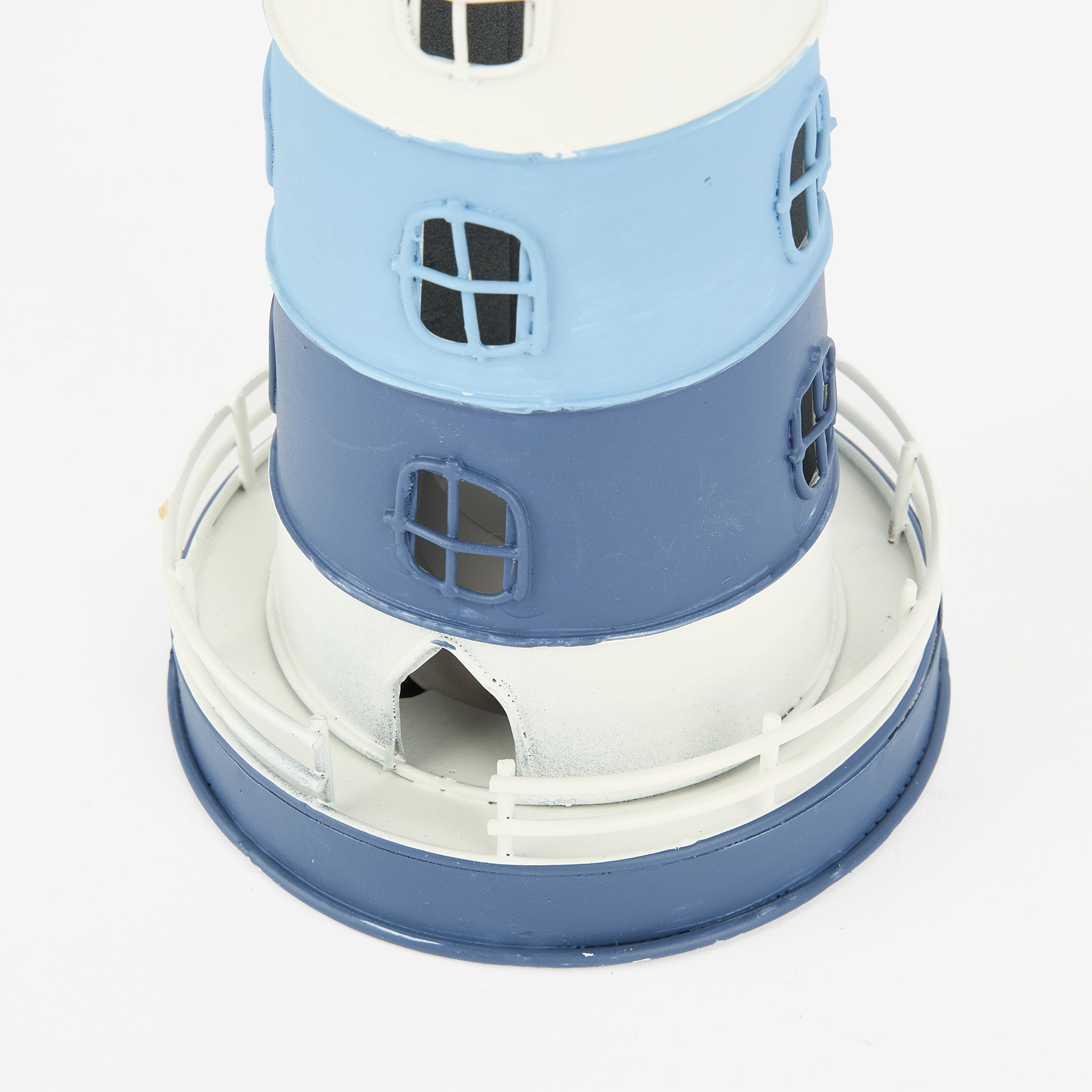 Figura decorativa de madera Faro azul Ø10,5x23cm