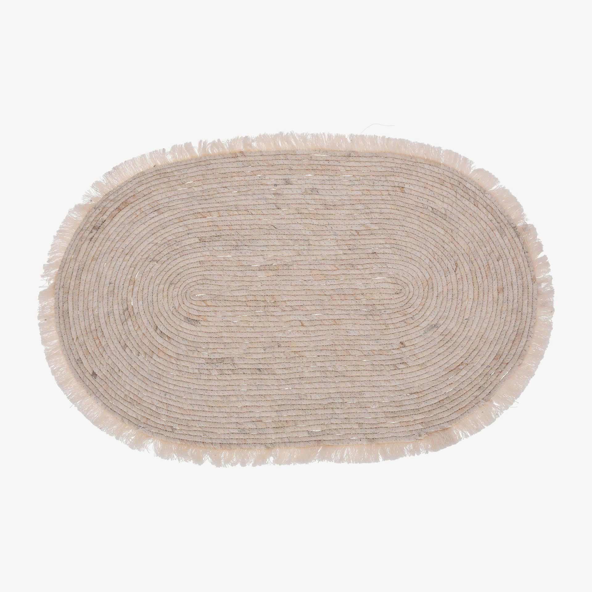 Alfombra ovalada trenzada de fibra natural Soro 80x50cm
