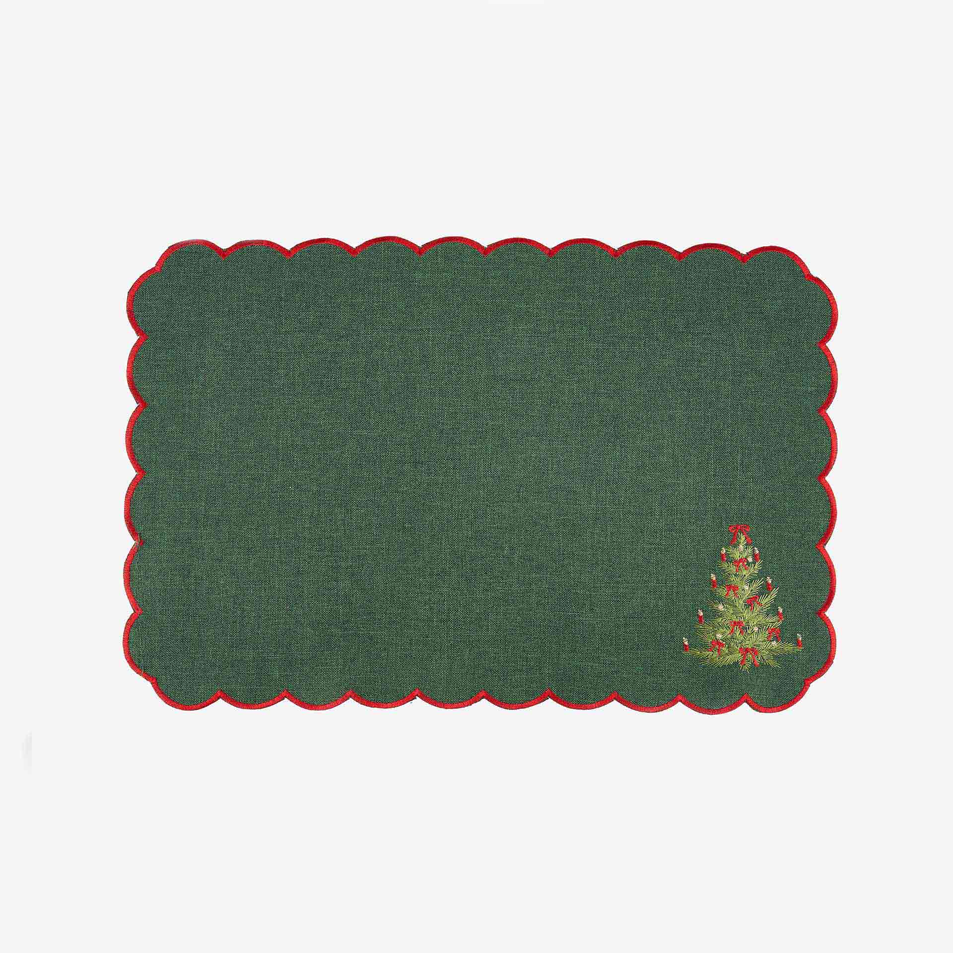 Mantel individual verde Árbol Navidad 30x45 Clau&Chloe