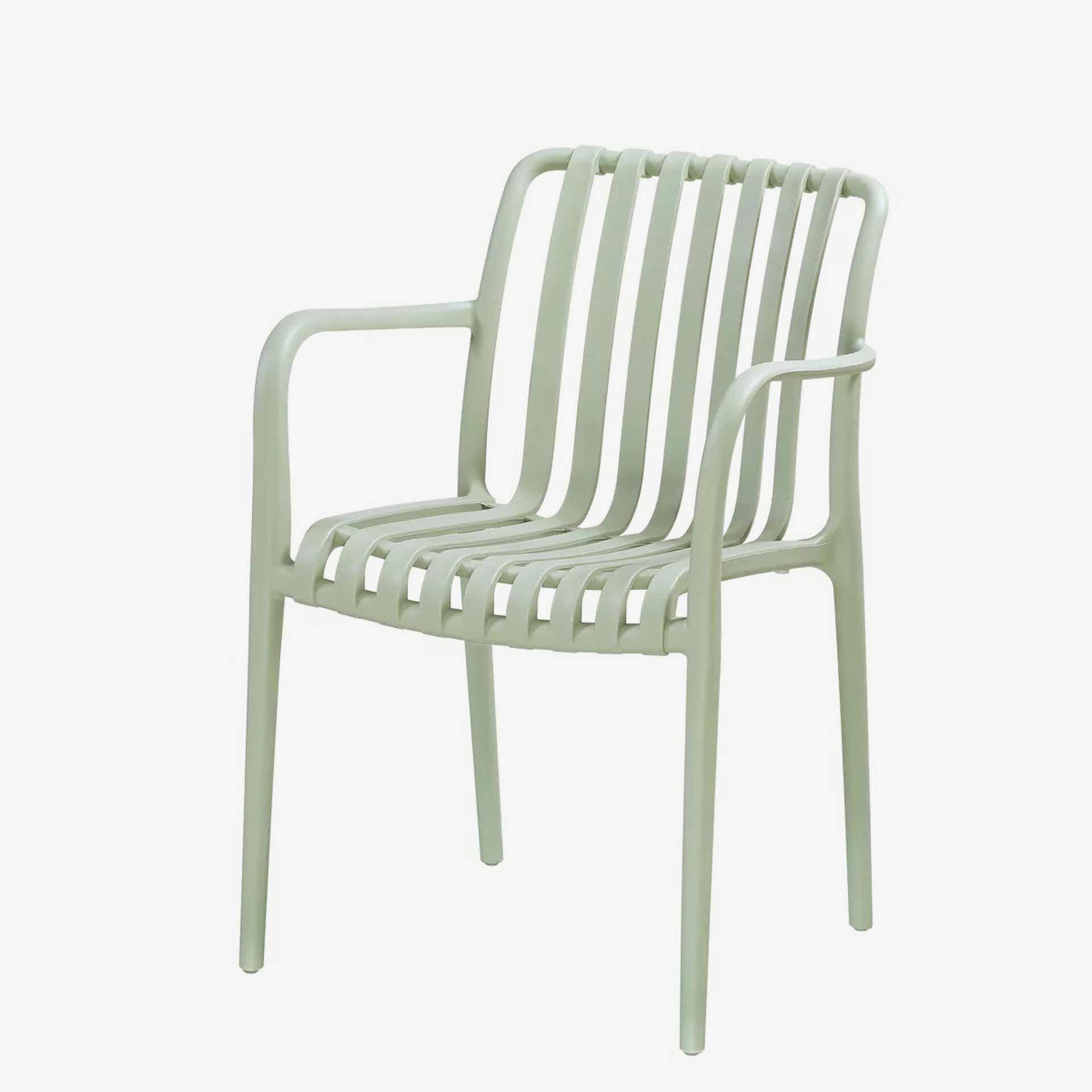 Silla de jard&iacute;n apilable de polipropileno verde Happel 59x55x81cm