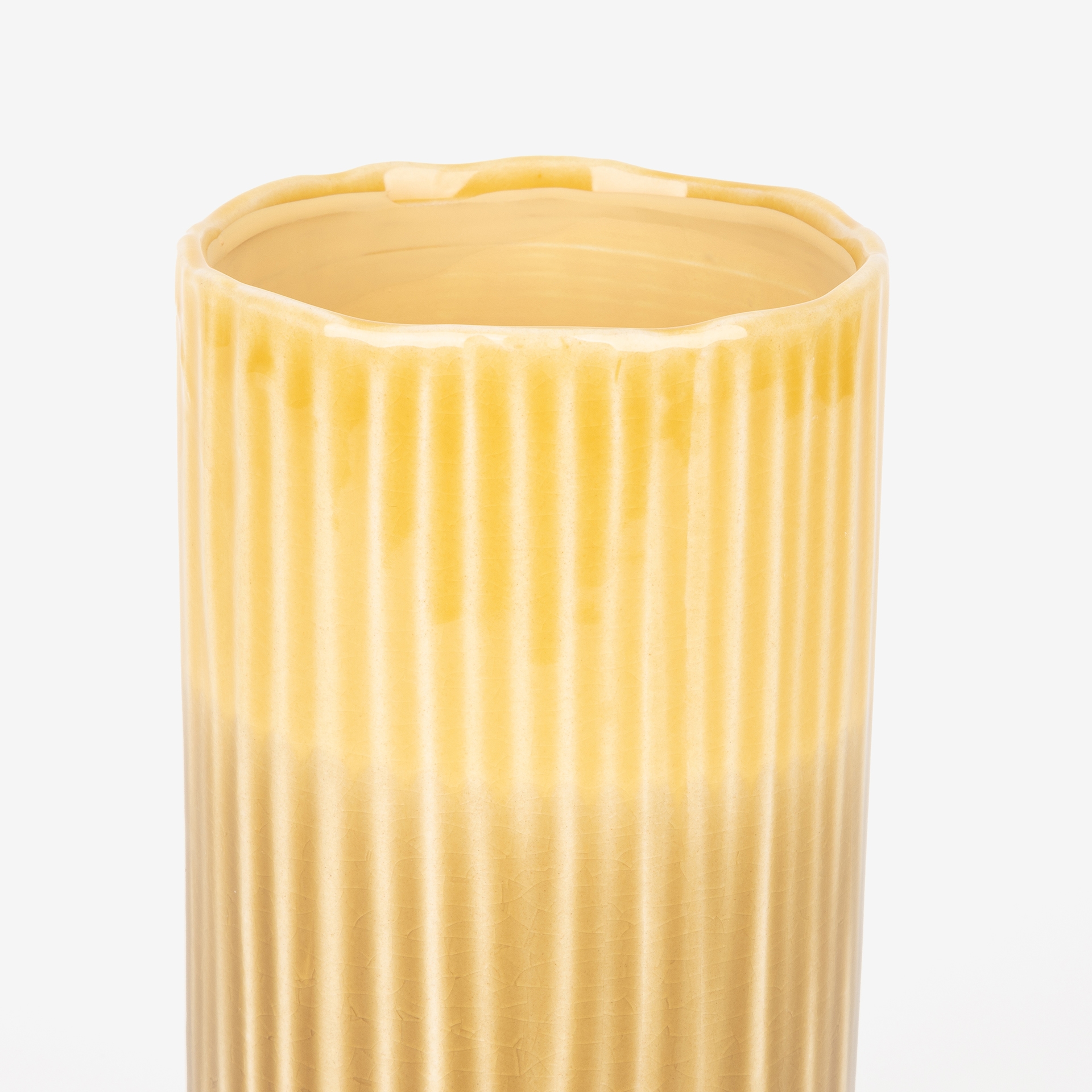 Jarrón de loza amarillo Sunday Ø11x19,6cm