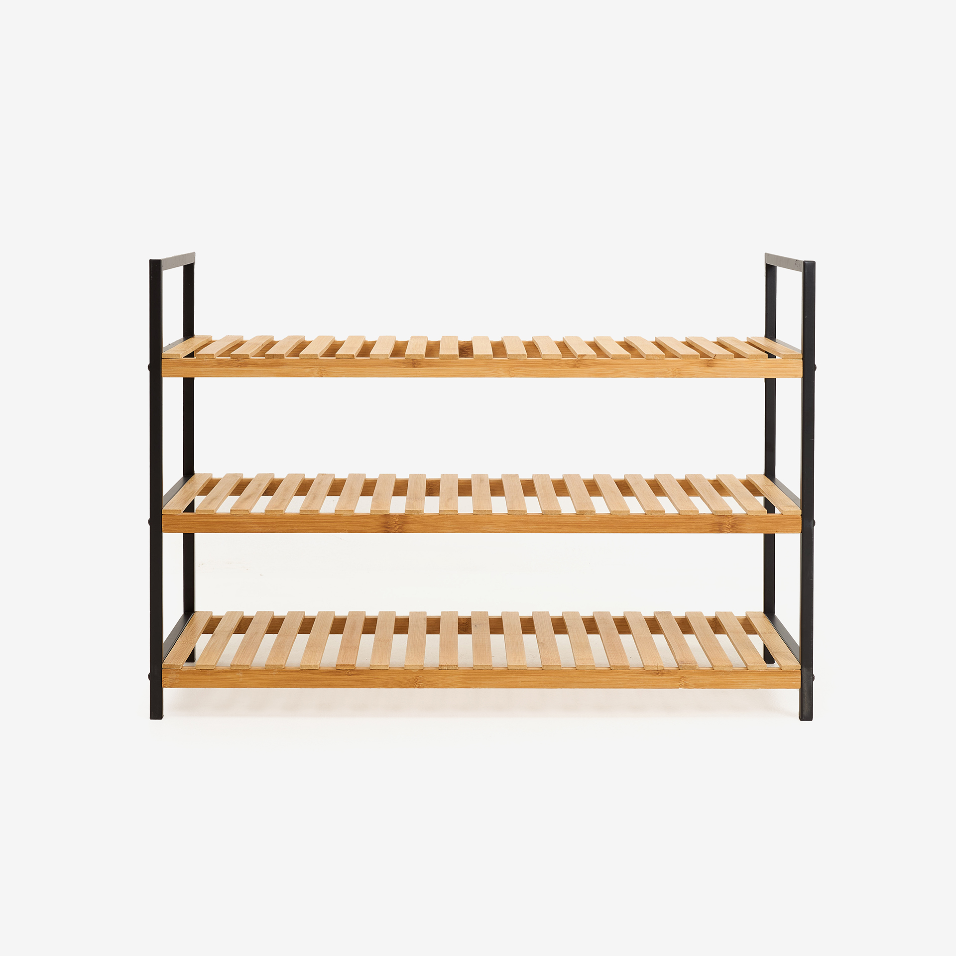 Zapatero de bamb&uacute; con 3 estantes Kabil 70x33x48cm