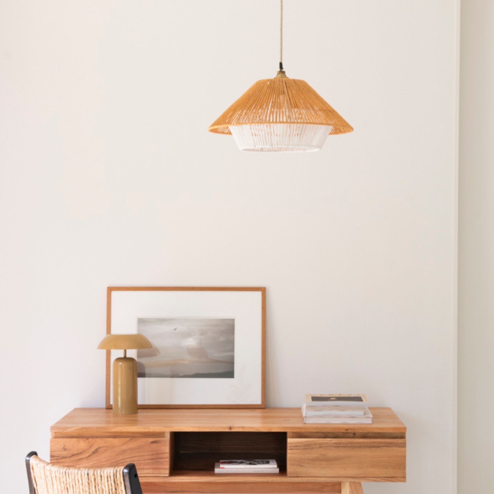 Lámpara de techo de ratán Bulta Ø40x109cm