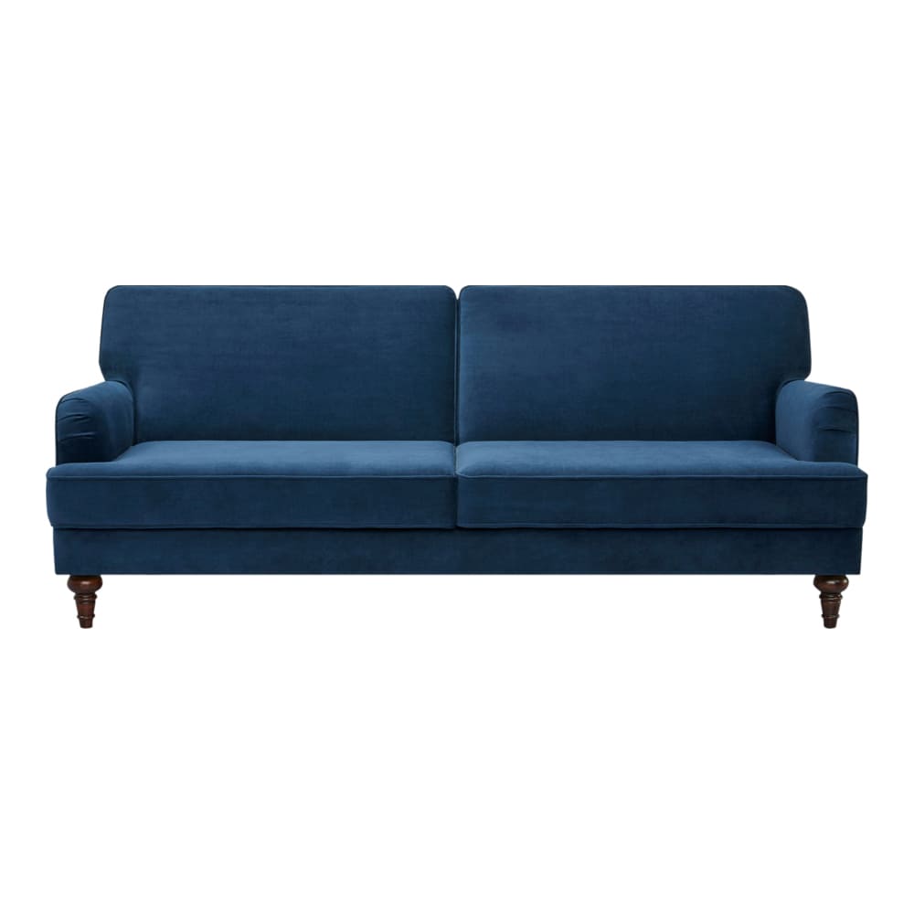 Sof&aacute; cama de 3 plazas de terciopelo azul Tova Clau&Chloe