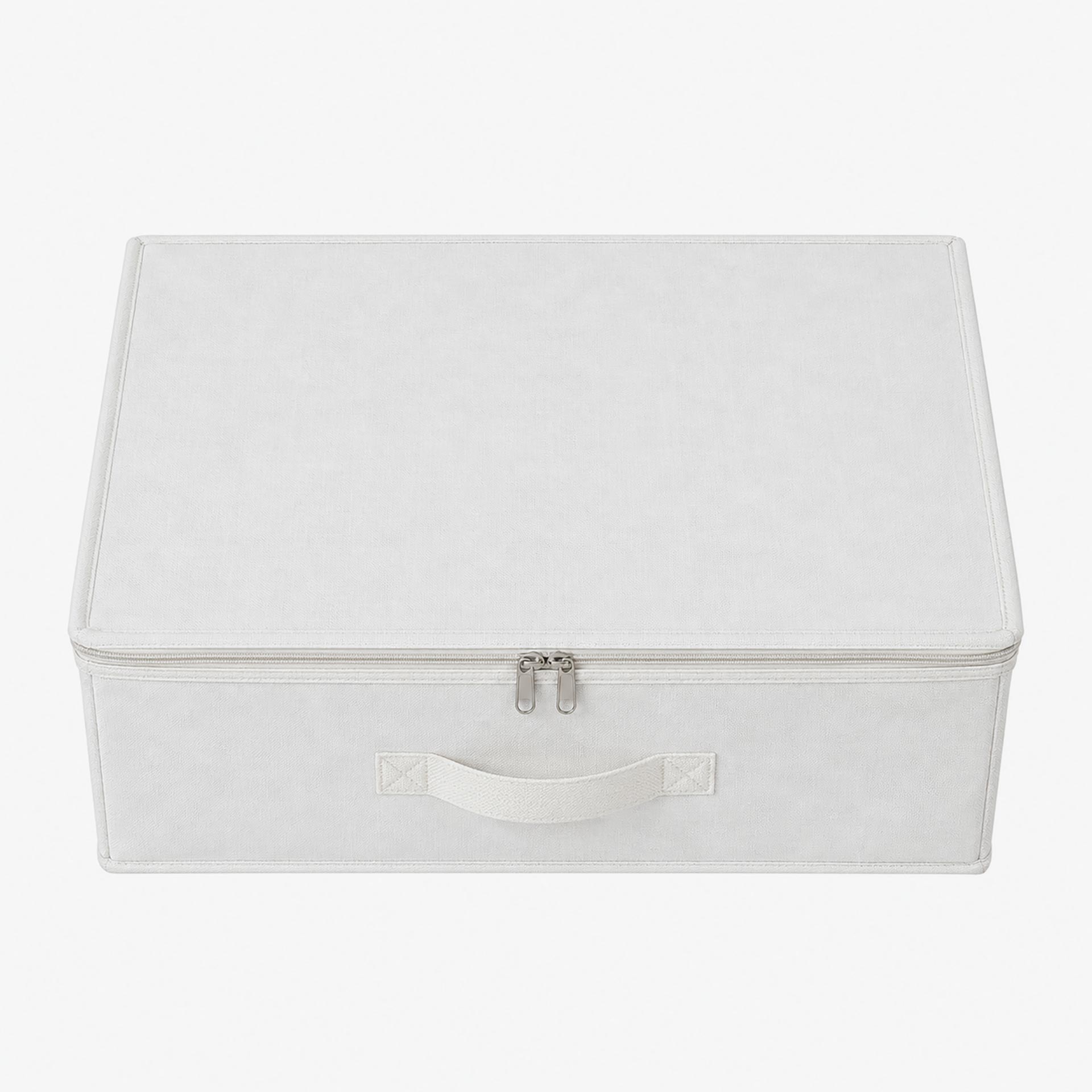 Caja de almacenaje con tapa de textil blanco Nube 50x38x20cm