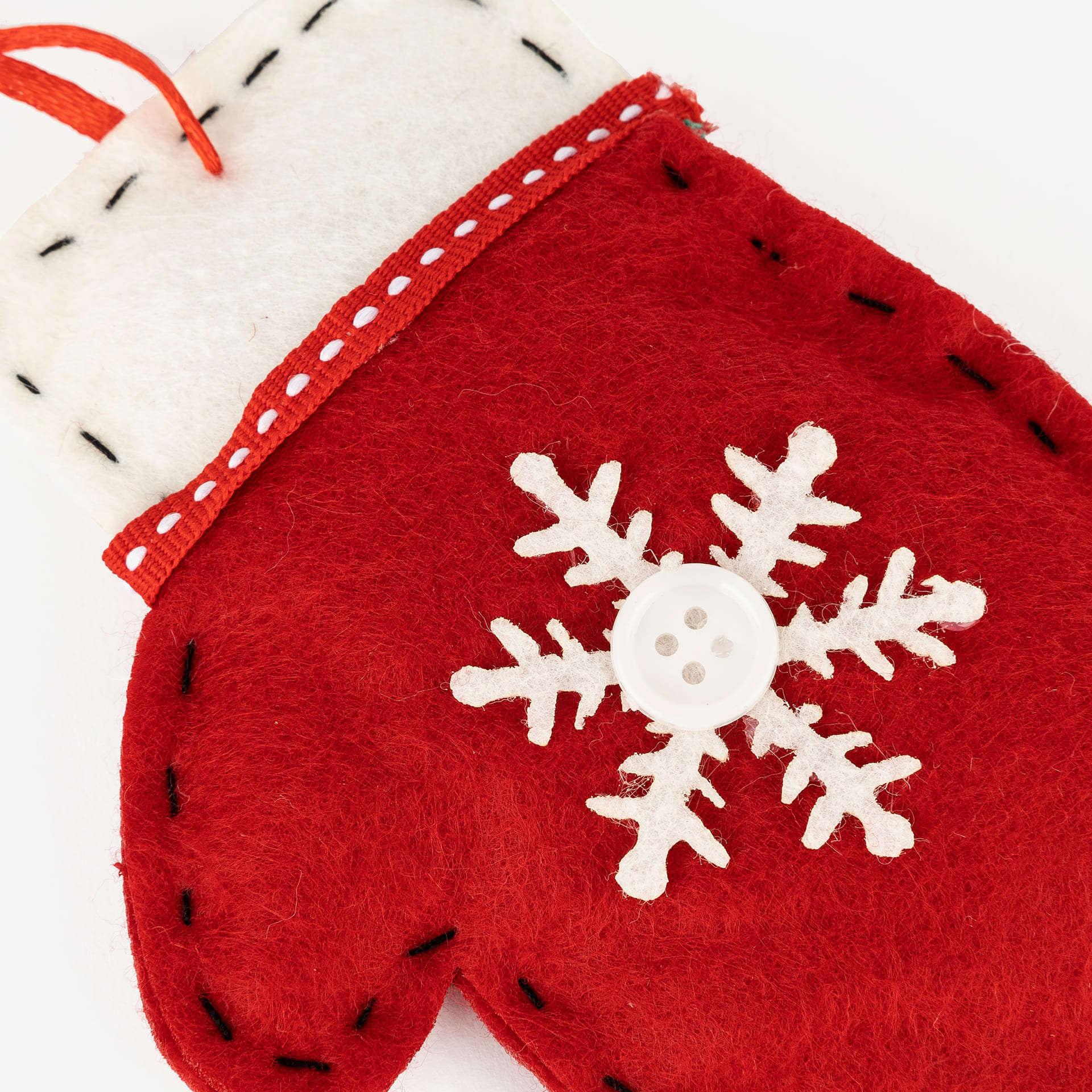 Adorno colgante de fieltro Manopla roja 12cm