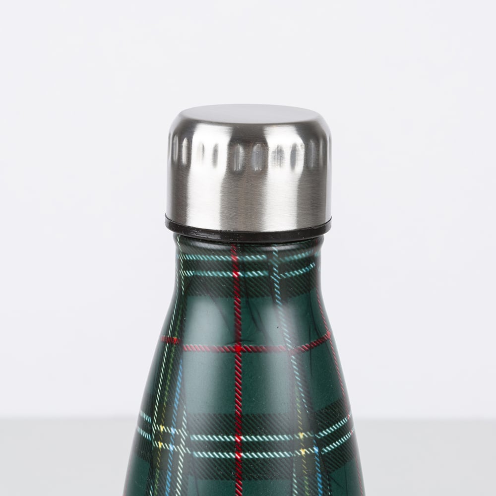 Botella térmica acero inoxidable verde tartán