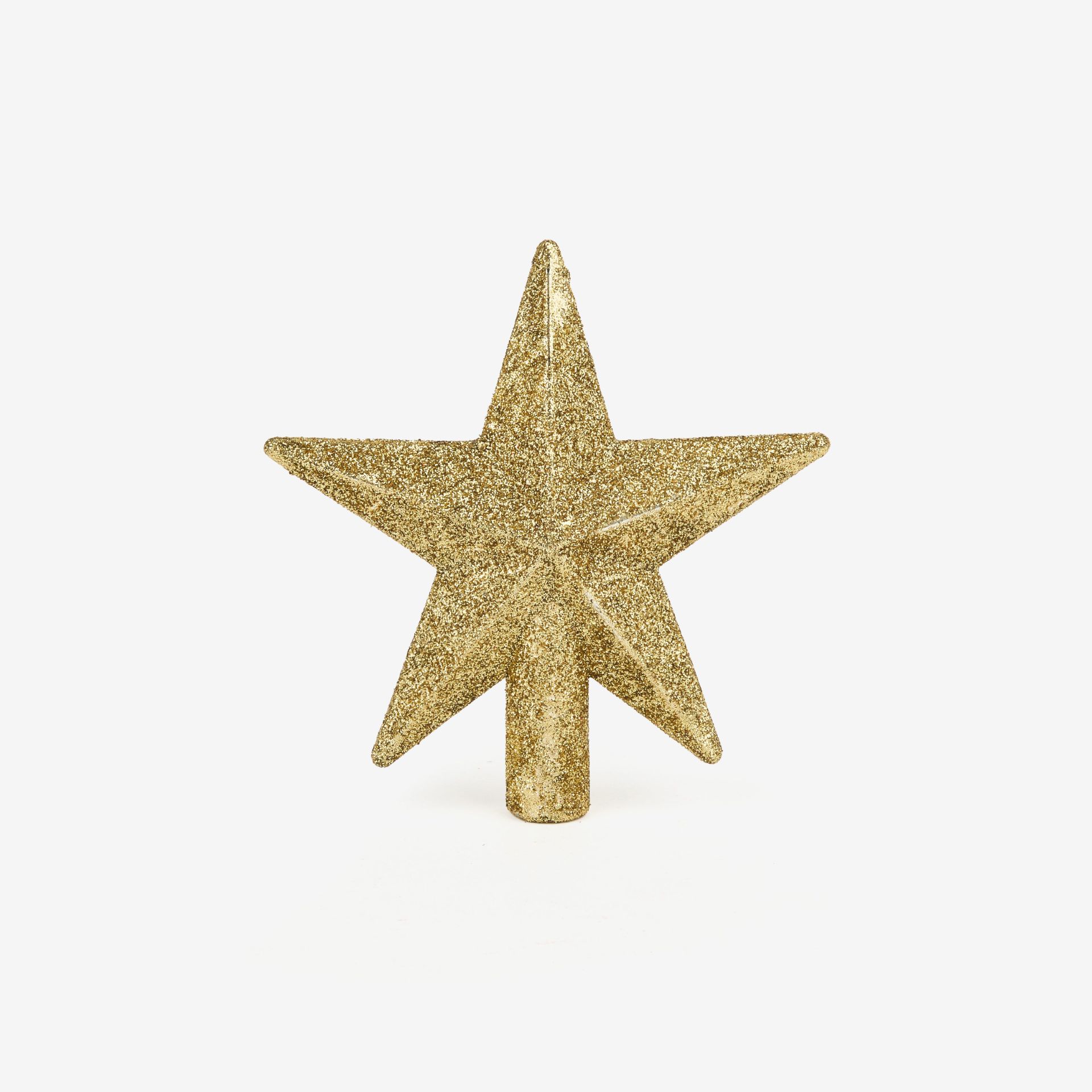 Estrella para árbol con purpurina dorada