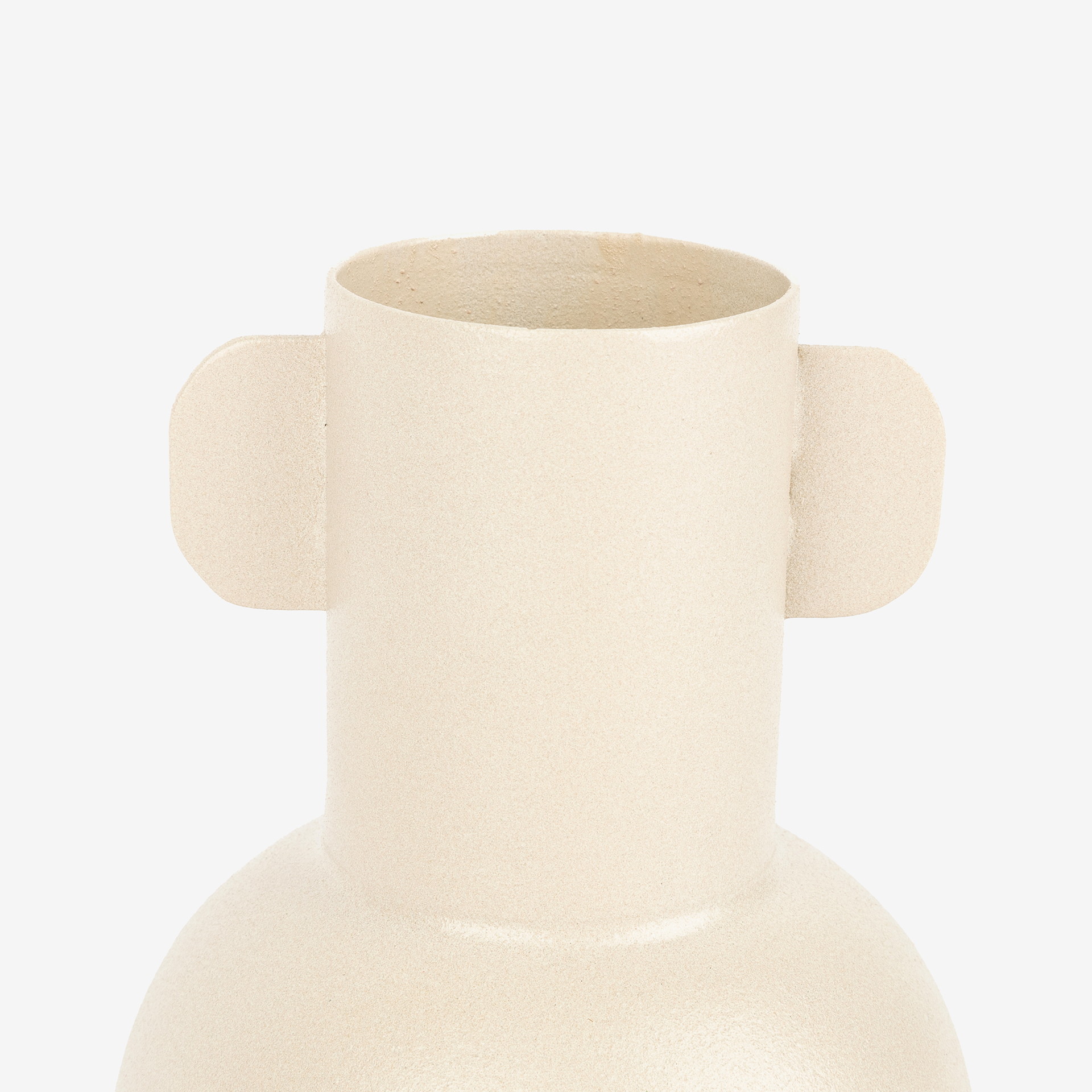 Jarrón de metal beige Vicky Ø10x15,5cm