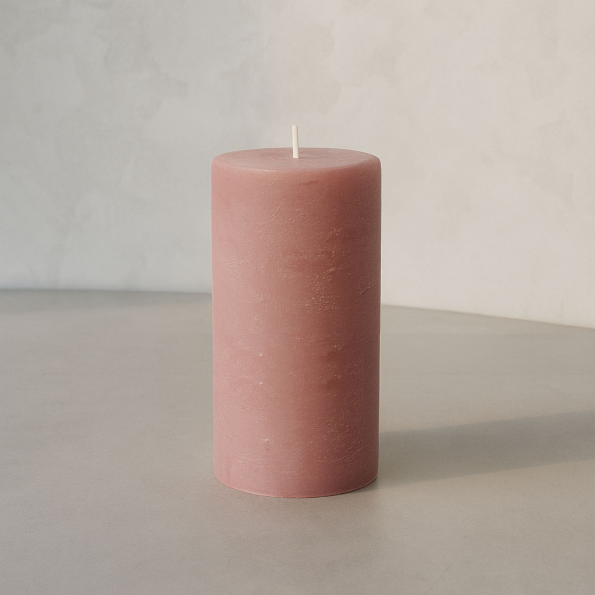 Vela decorativa cilindro rosa Kanea &Oslash;7x14cm