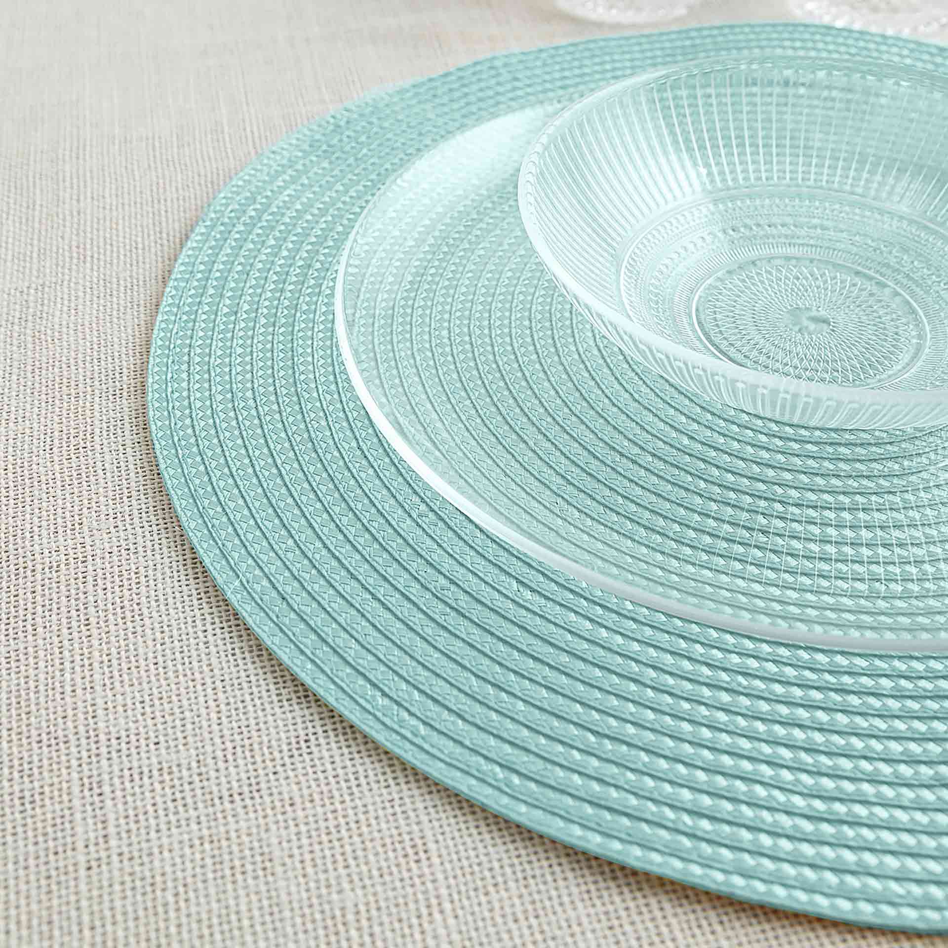 Mantel individual redondo turquesa Vita aqua 38cm