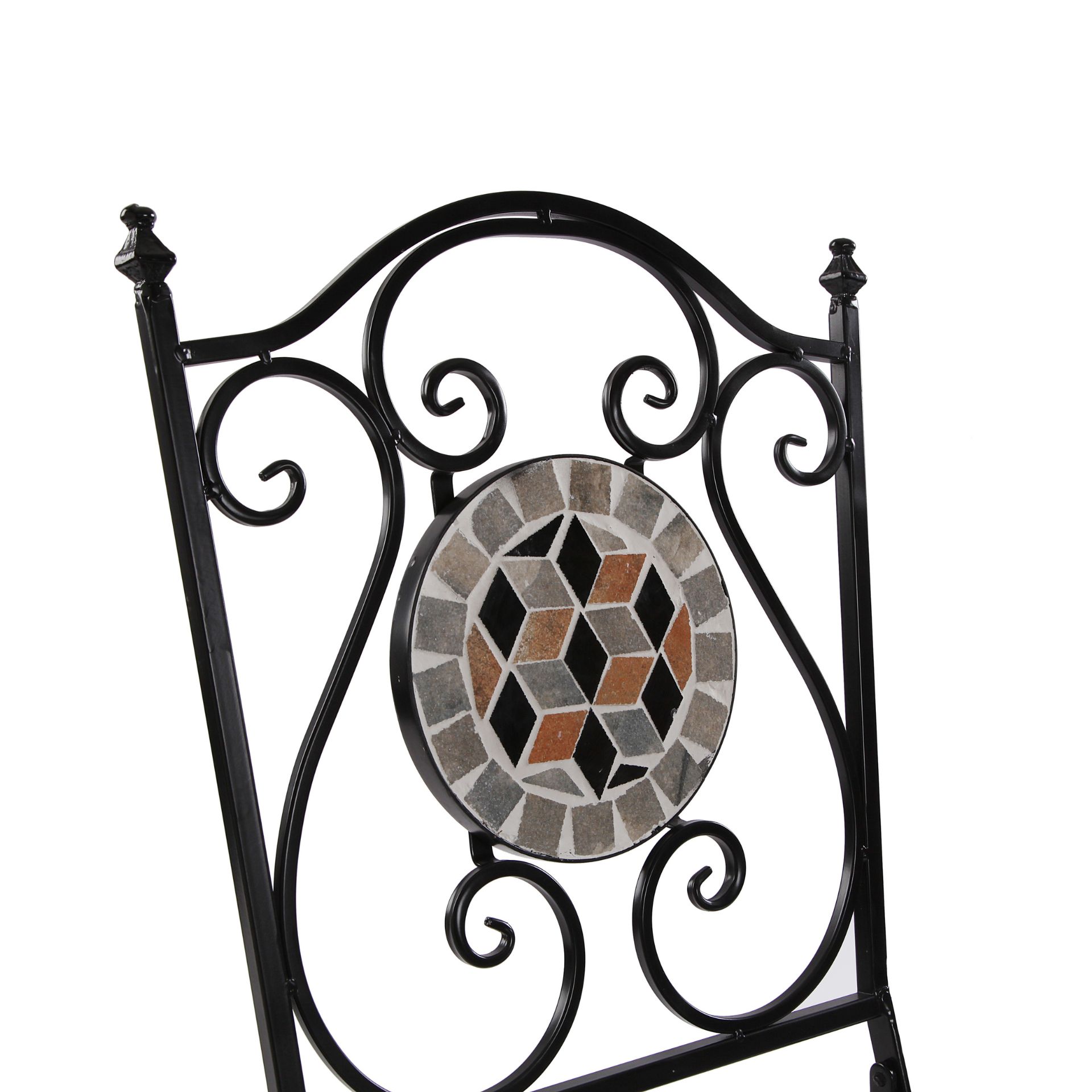 Set de jard&iacute;n de mesa y 2 sillas de metal Mosaico