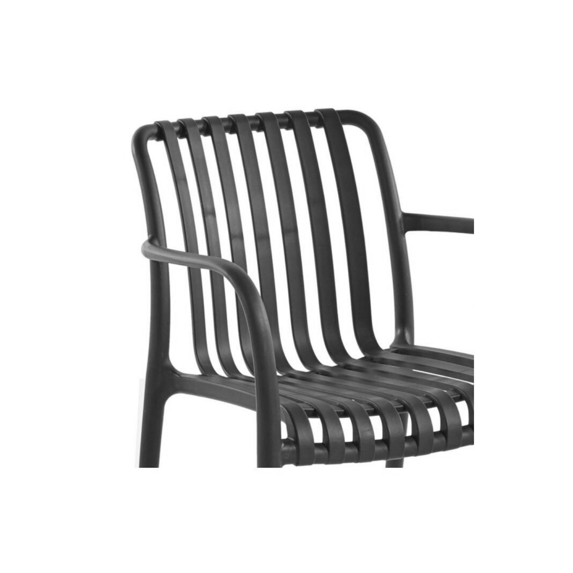 Silla de jard&iacute;n negra Happel 55x81x57cm