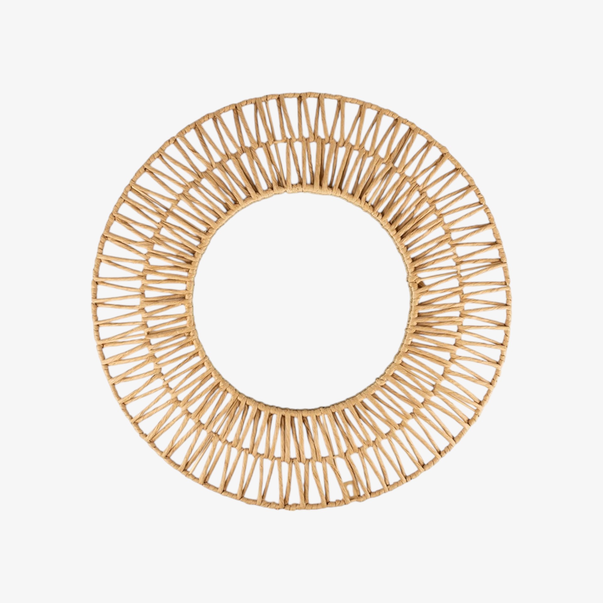 Espejo de pared redondo de fibra natural &Oslash;60cm