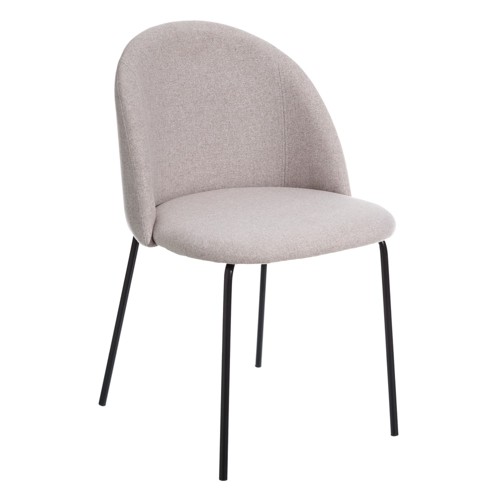 Set de 2 sillas de comedor de metal con tela beige Caleb 50x54x78cm