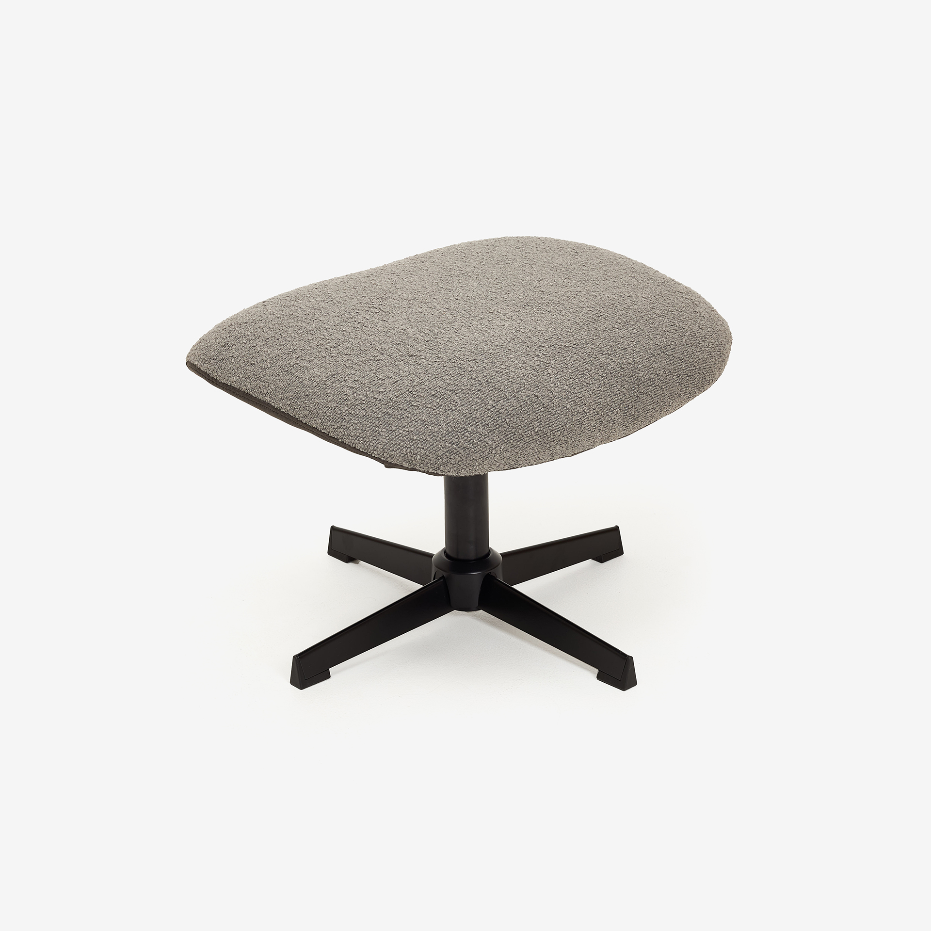 Butaca giratoria gris con puf Brida 86x80x102cm Clau&Chloe