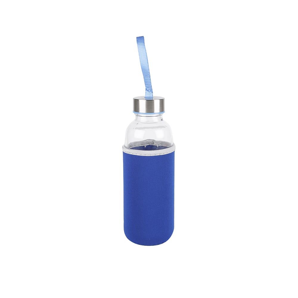 Botella de vidrio con funda azul Temel 40cl