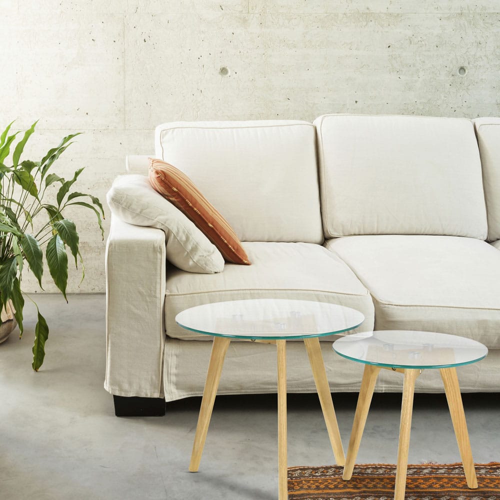 Mesa auxiliar de cristal Dalian &Oslash;40x41cm