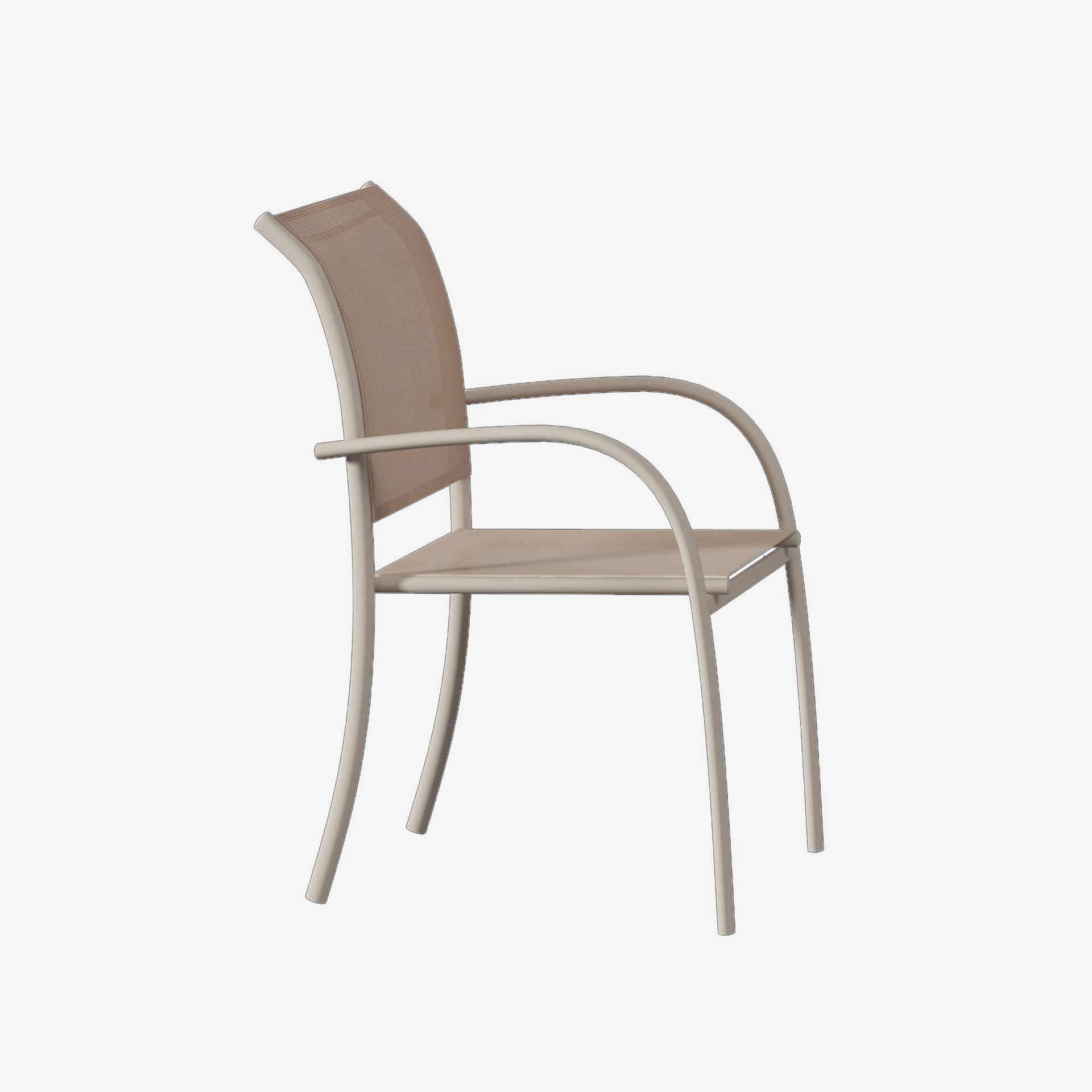 Silla de jard&iacute;n apilable de aluminio crema Piazor 56x65x88cm