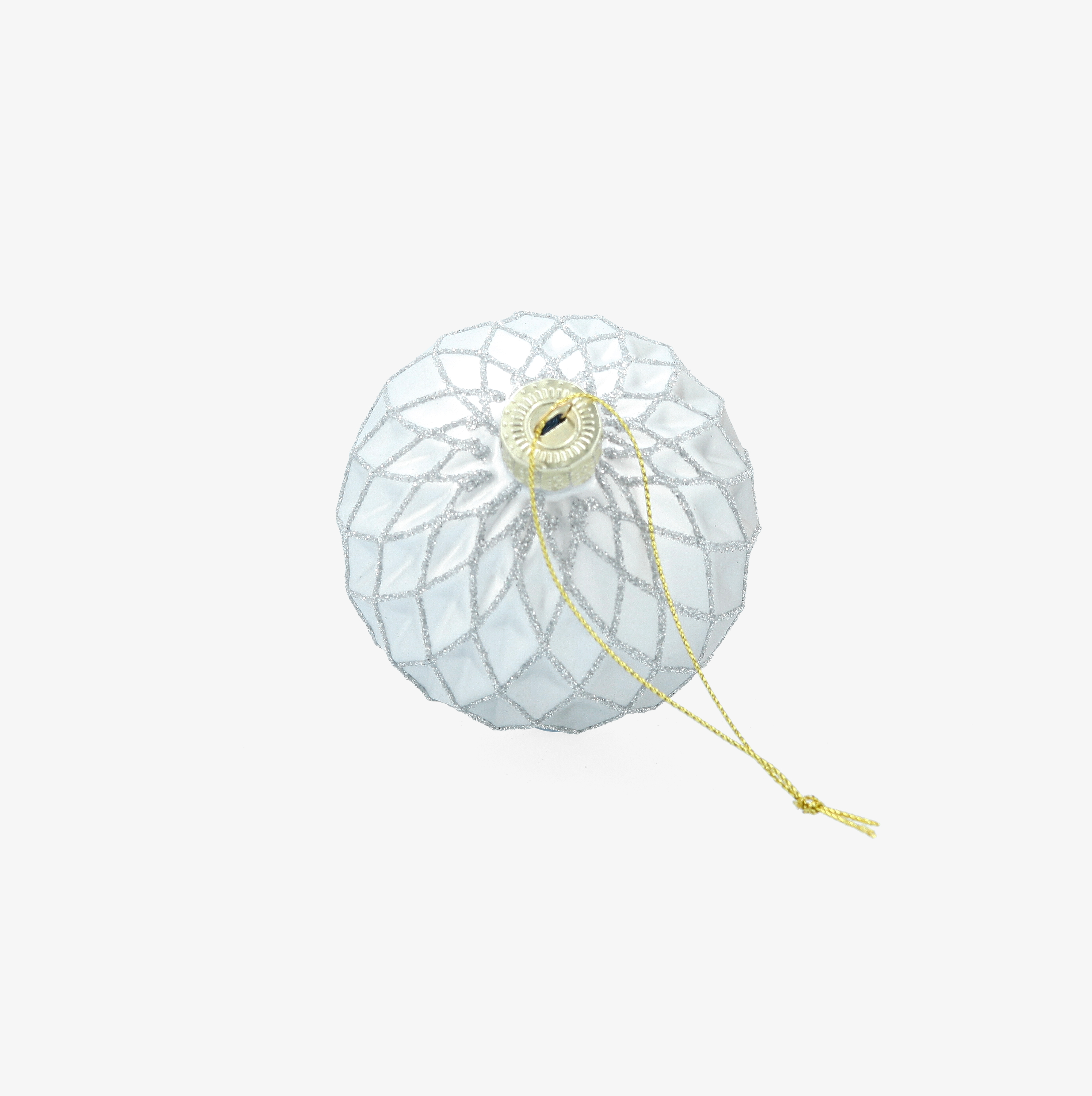 Bola de Navidad plateada de cristal &Oslash;8cm