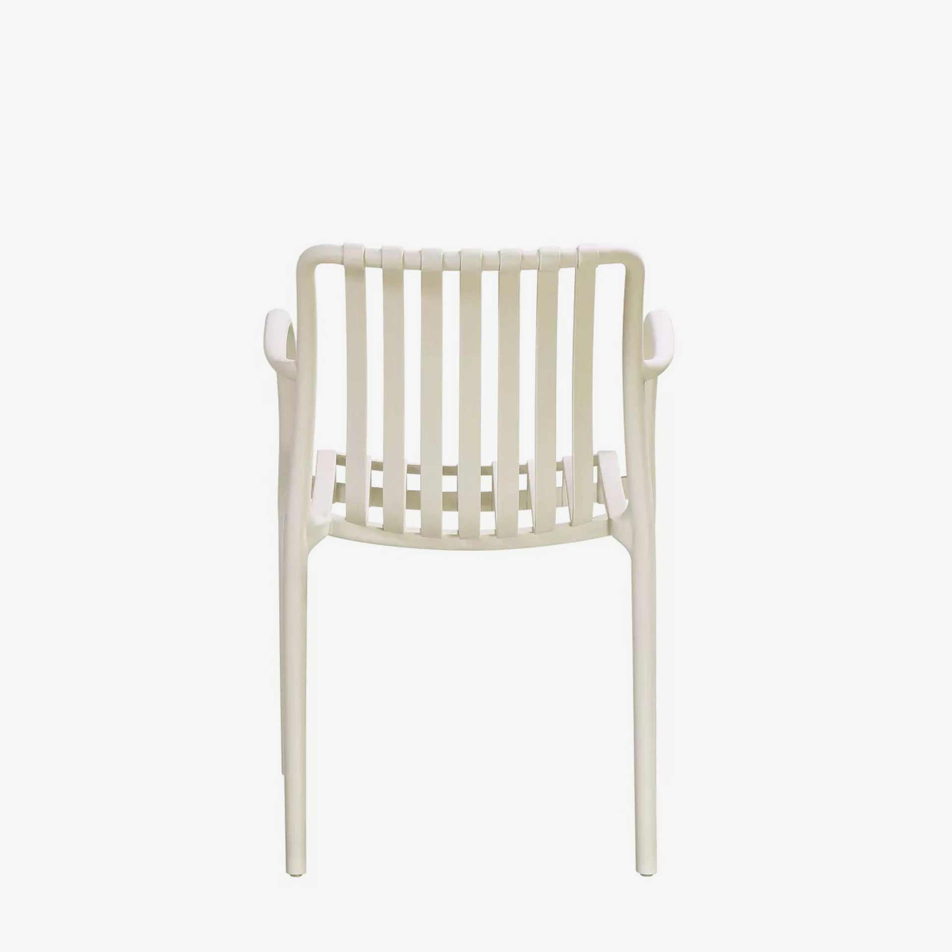 Silla de jard&iacute;n apilable de polipropileno crema Happel 59x55x81cm