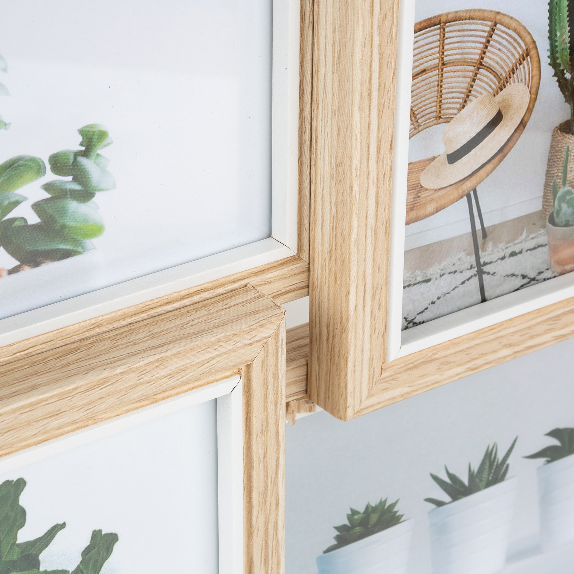 Marco para 9 fotos de madera MDF 45x45cm