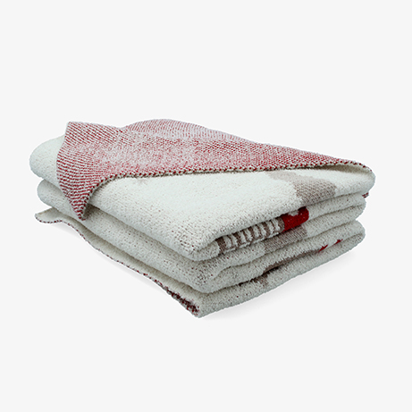 Manta de punto blanca con casitas Wish 150x125cm