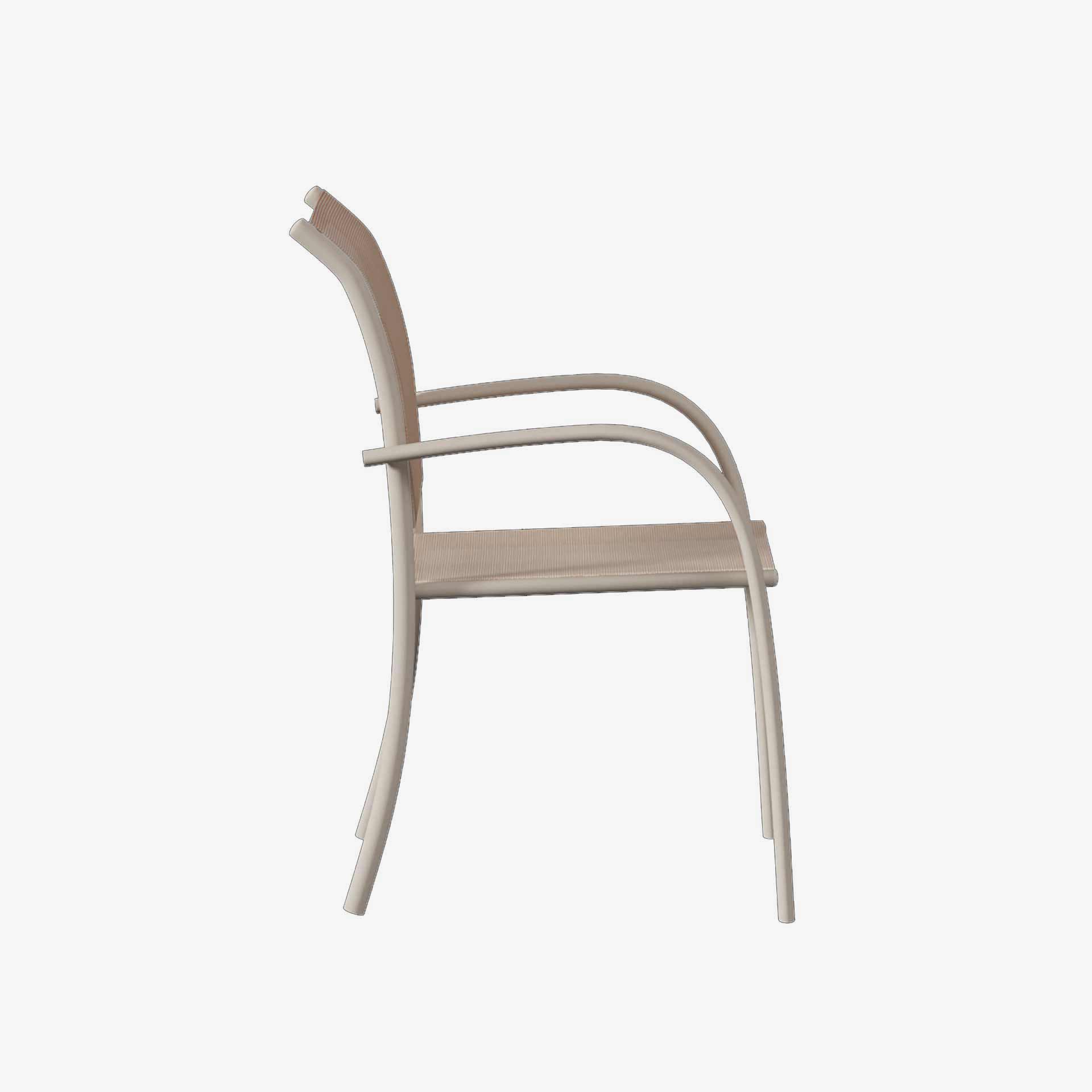 Silla de jard&iacute;n apilable de aluminio crema Piazor 56x65x88cm