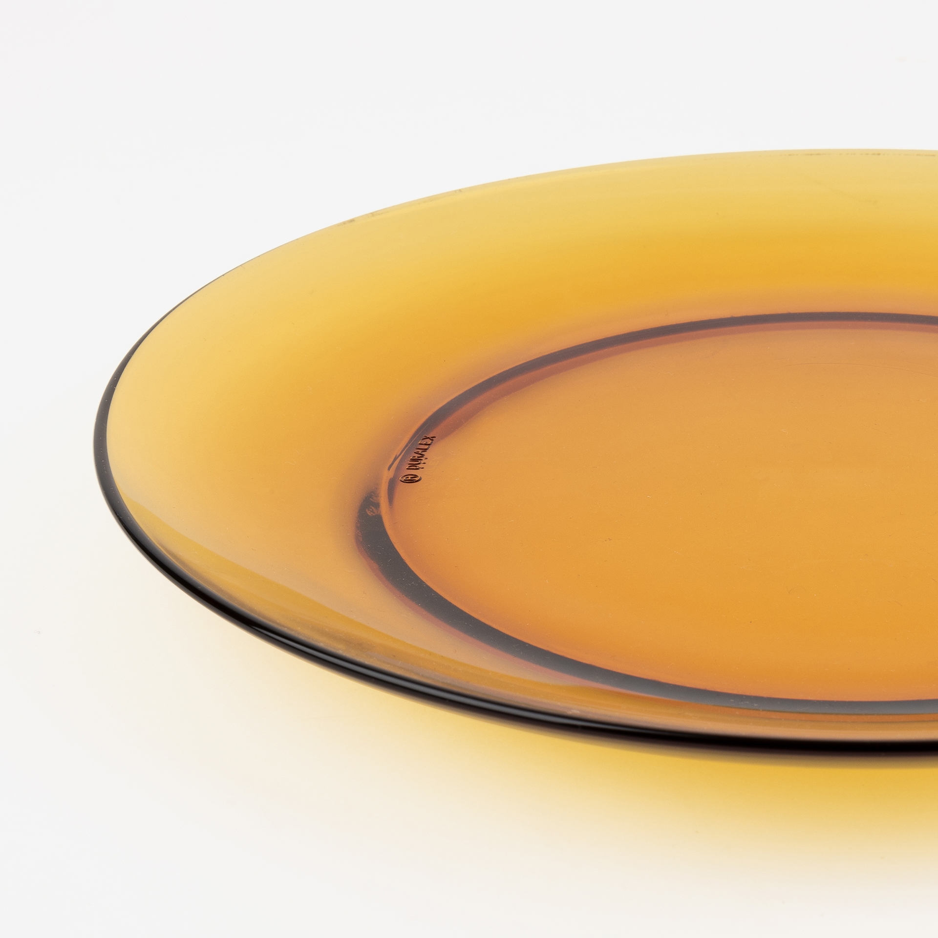 Plato llano de vidrio opal Lys Ambar Duralex Picardie Ø23cm
