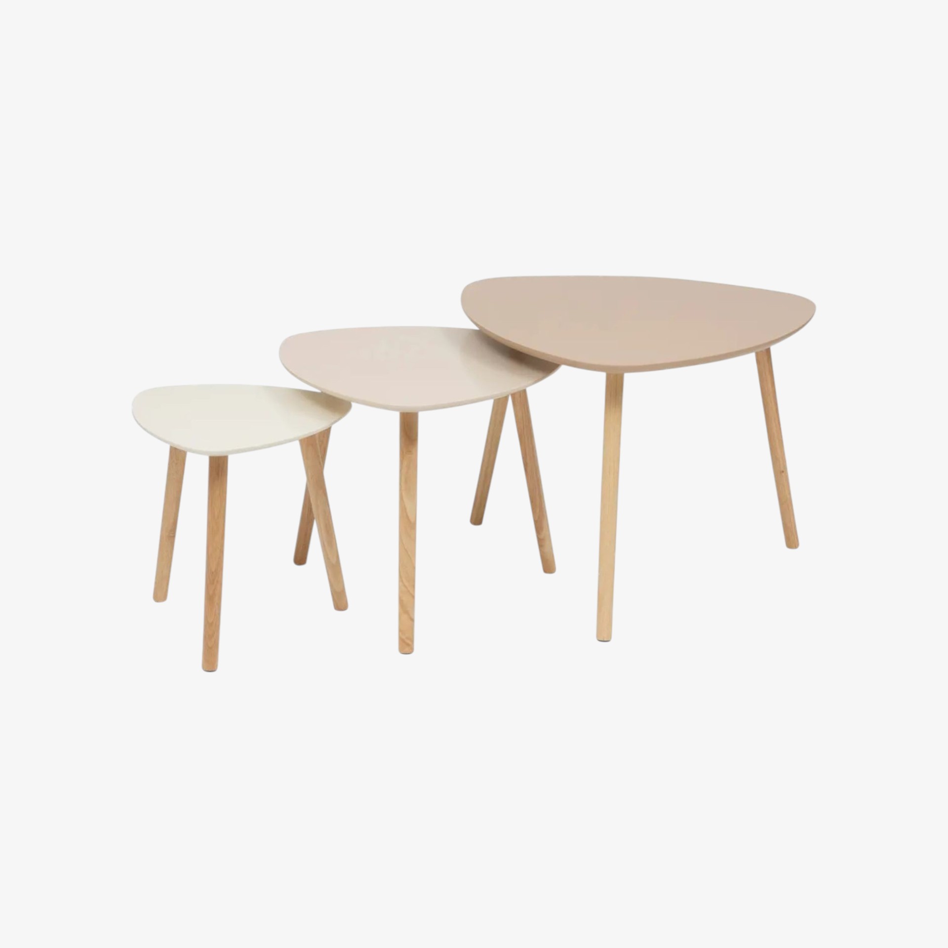 Set de 3 mesas auxiliares de madera DM Aduna