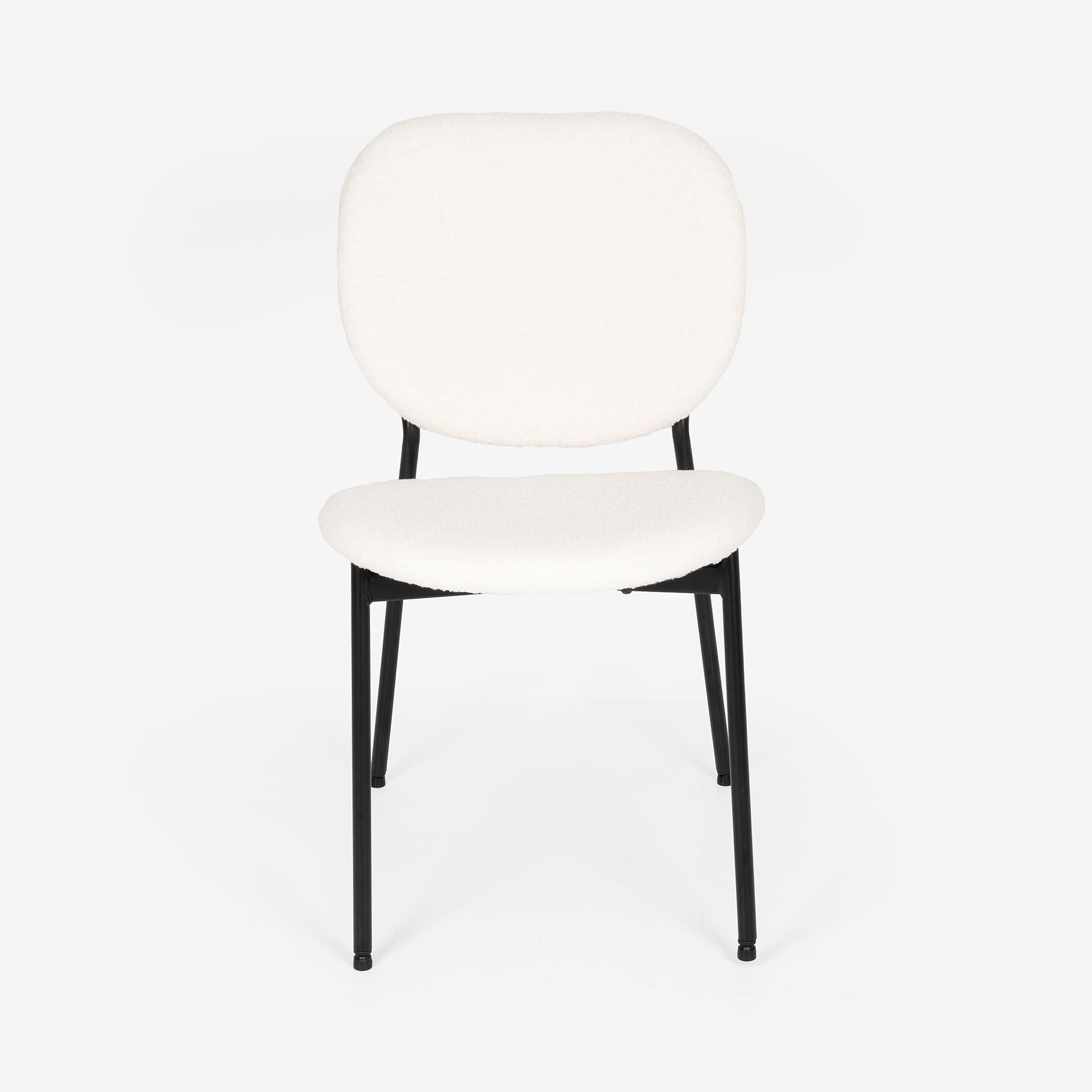 Silla de comedor de borreguito beige Karina 46x60x82cm Clau&Chloe