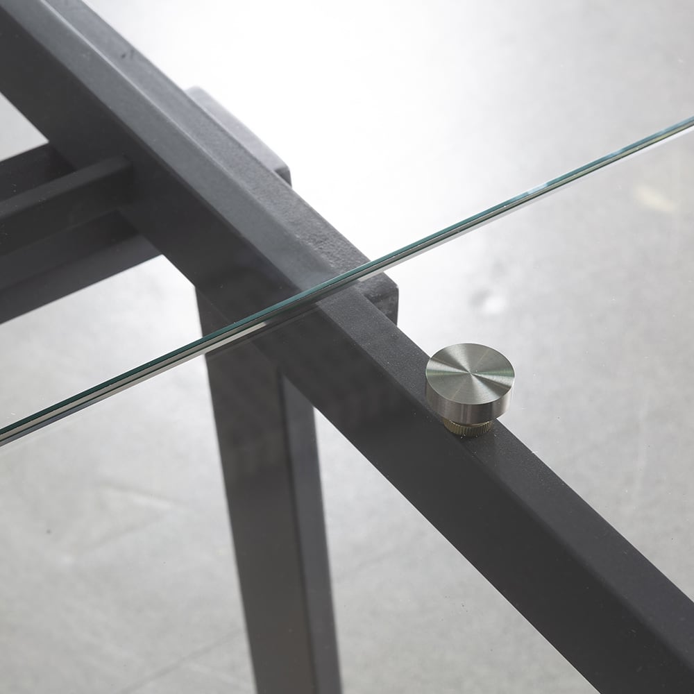 Mesa de comedor de cristal extensible Dallas 160/240x90x75cm