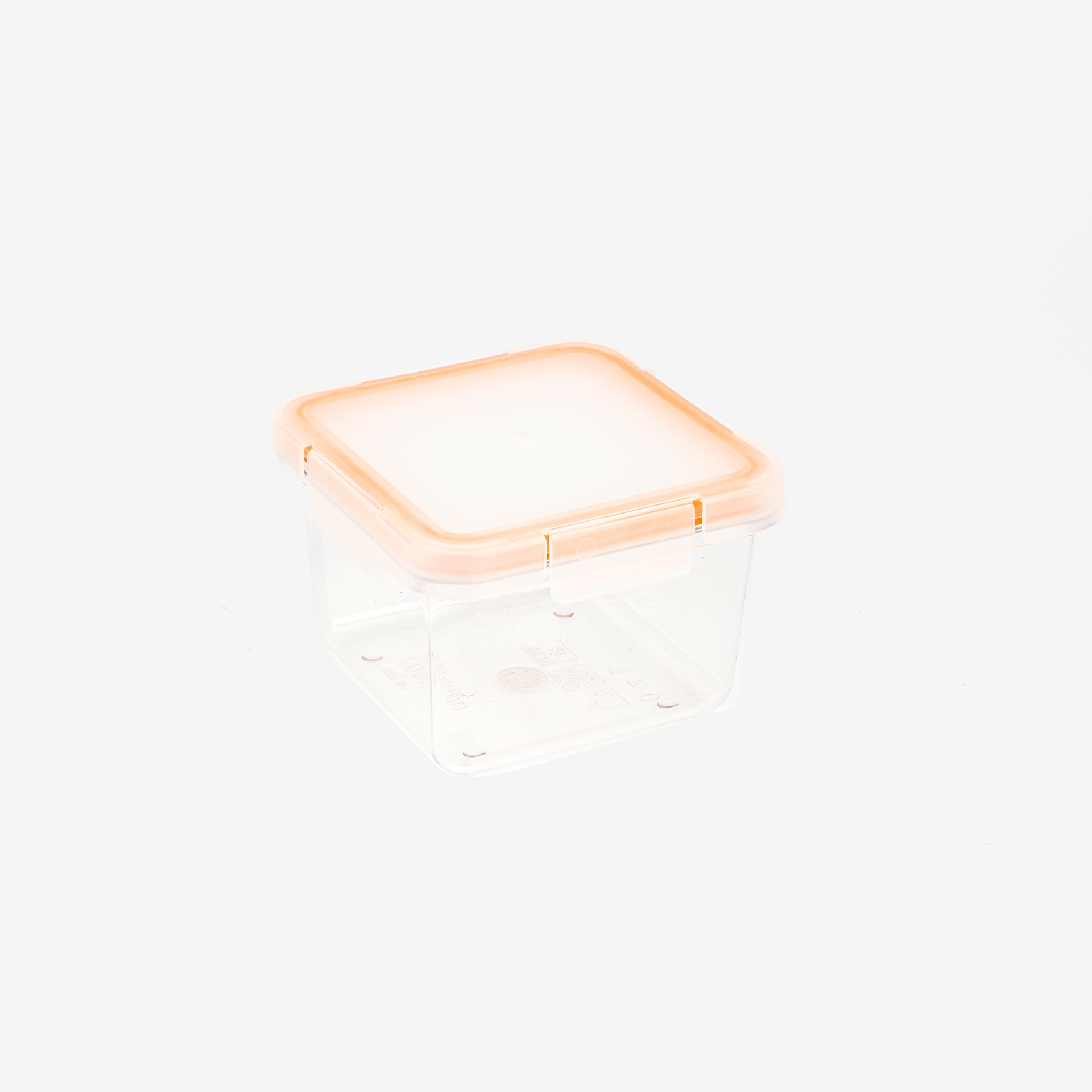 T&aacute;per de pl&aacute;stico cuadrado herm&eacute;tico Tritan 11x11x7cm - 40cl