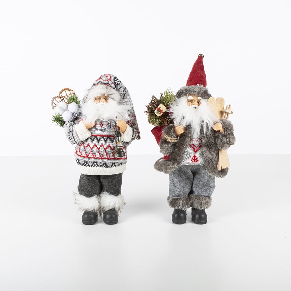 Figura decorativa Santa Claus rojo Esquís 30cm