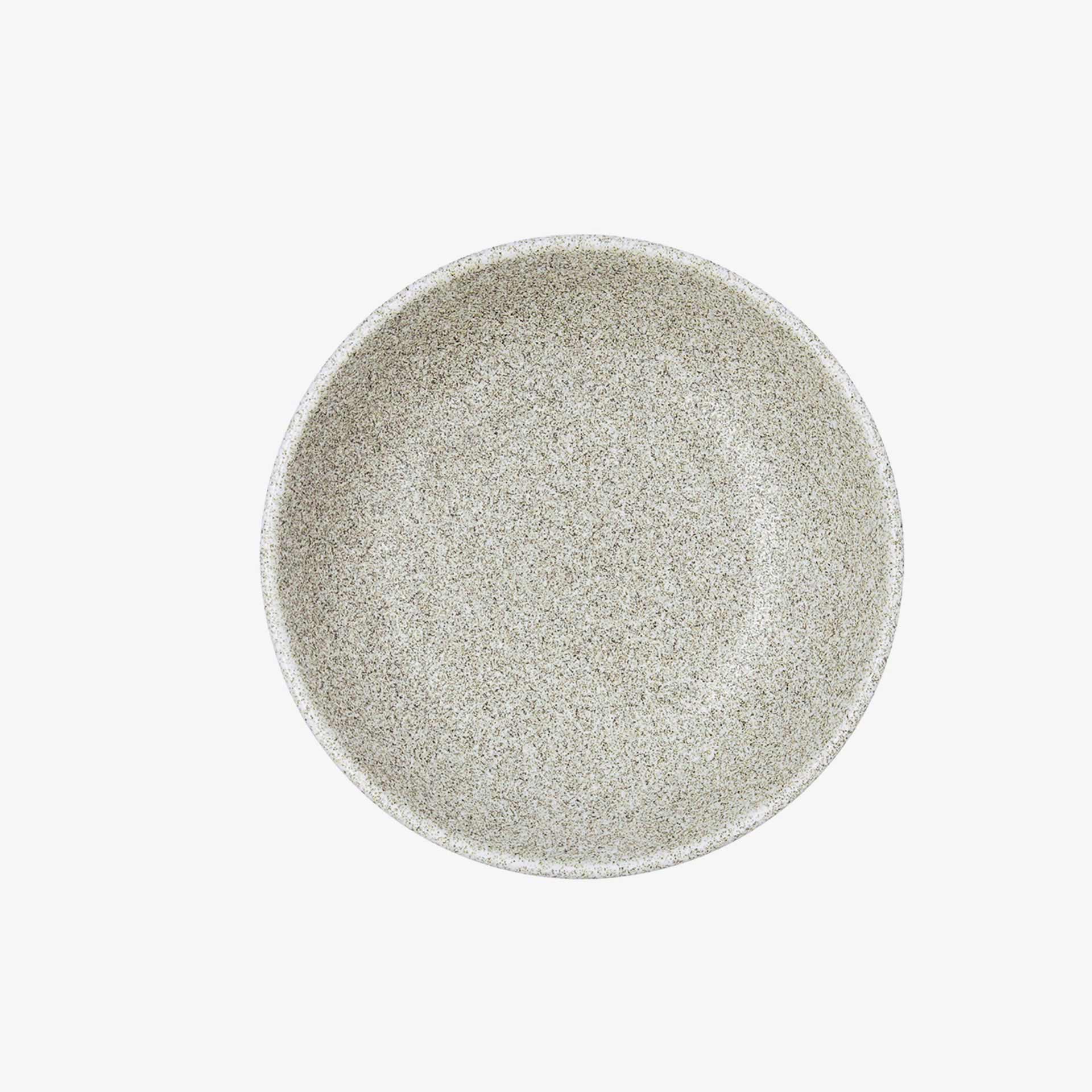 Plato hondo gris efecto piedra de porcelana Travertin &Oslash;20cm