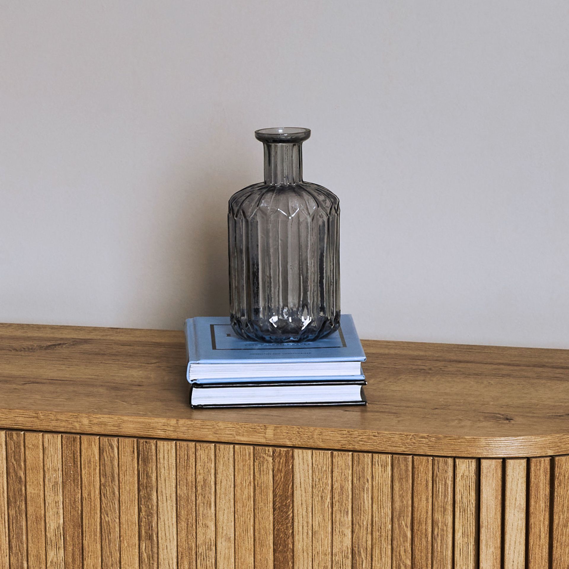 Jarr&oacute;n de cristal azul Minda &Oslash;8x16cm