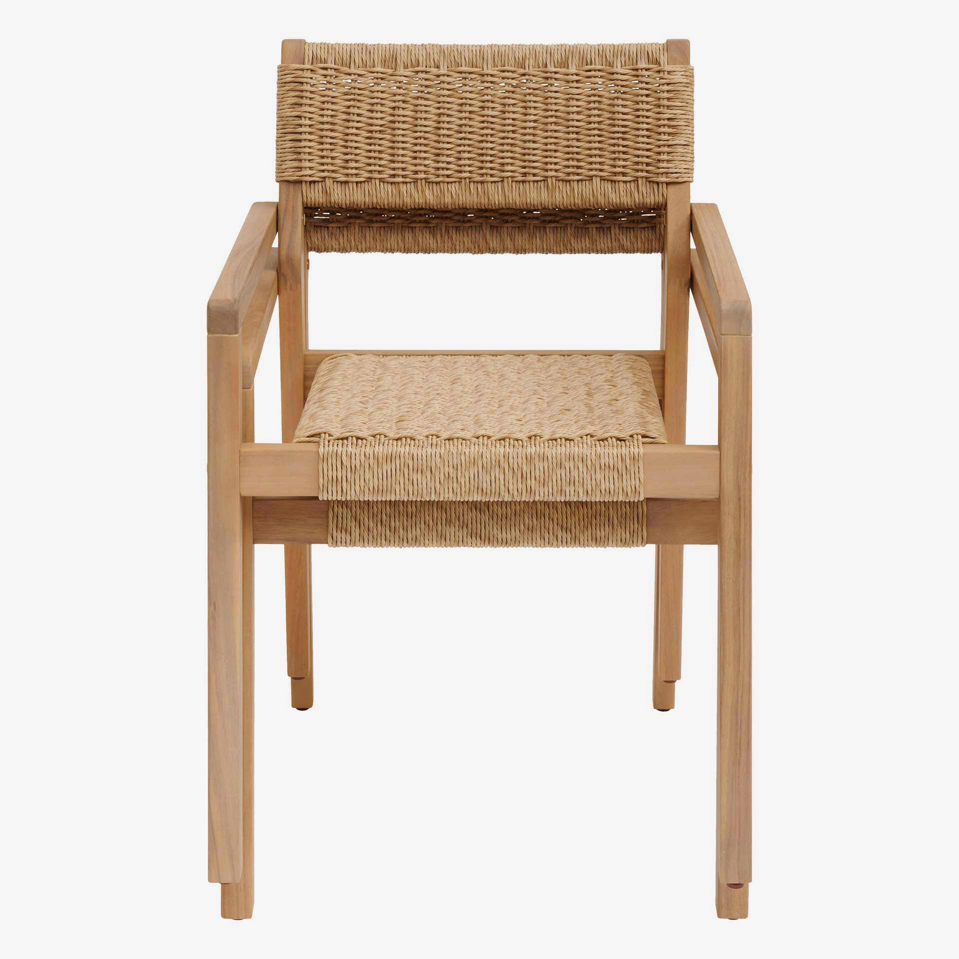 Set de 2 sillones de jard&iacute;n apilables de madera de acacia Temira 57x61x82cm